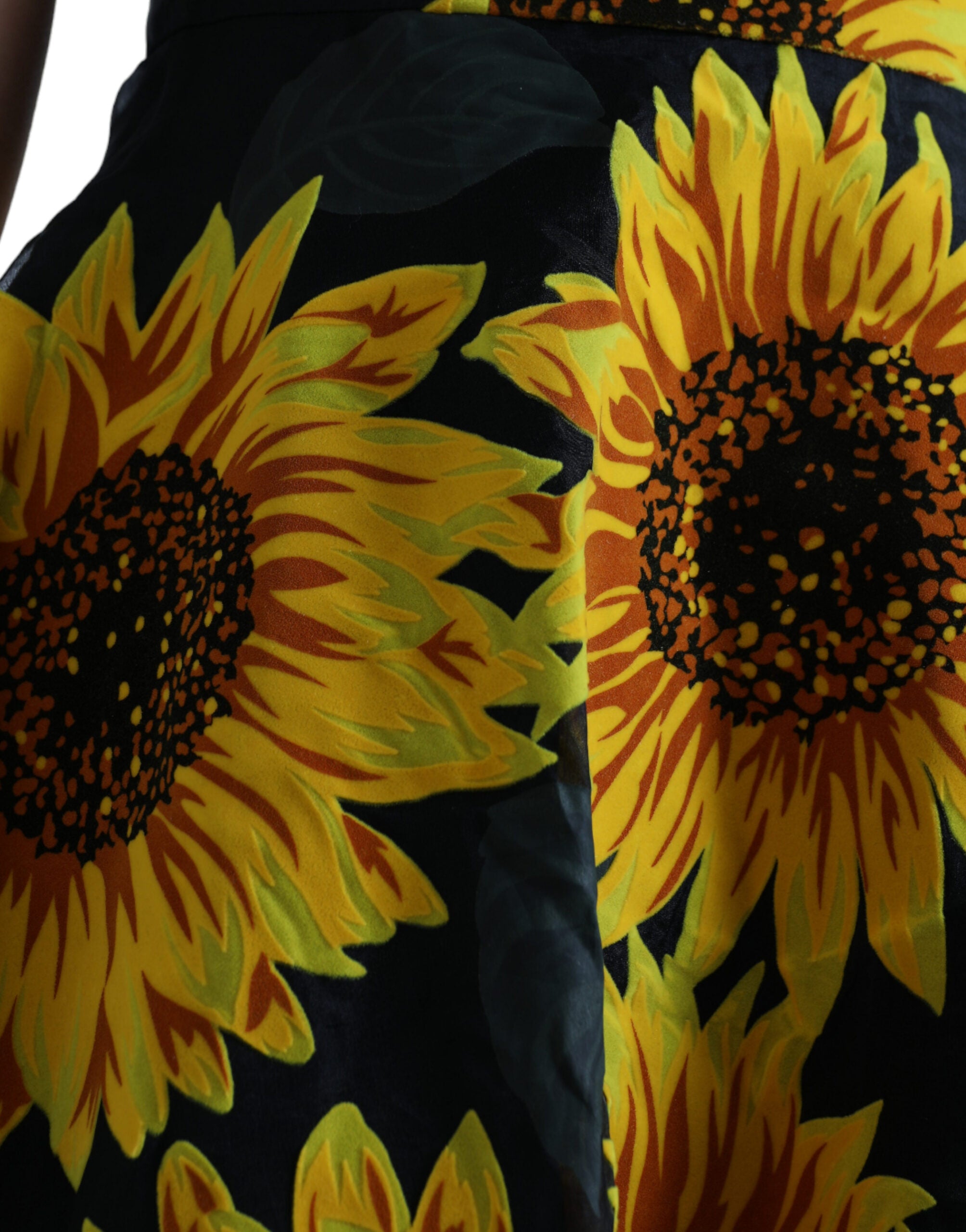 Dolce & Gabbana Summery Sunflower A-Line Midi Women's Dress