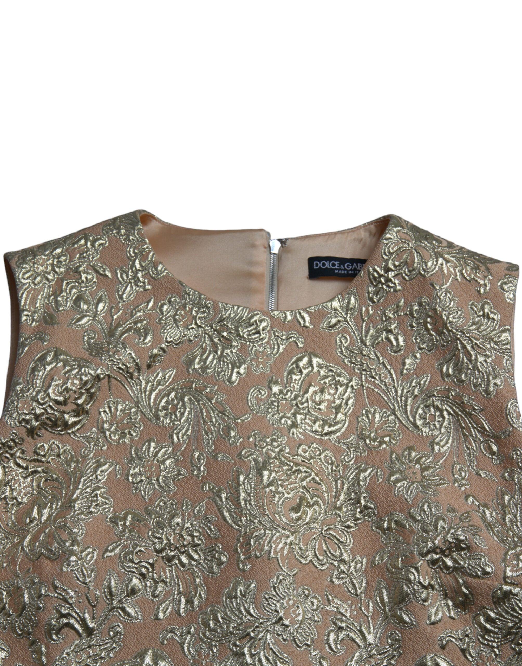 Dolce & Gabbana Metallic Floral Jacquard A-line Mini Women's Dress