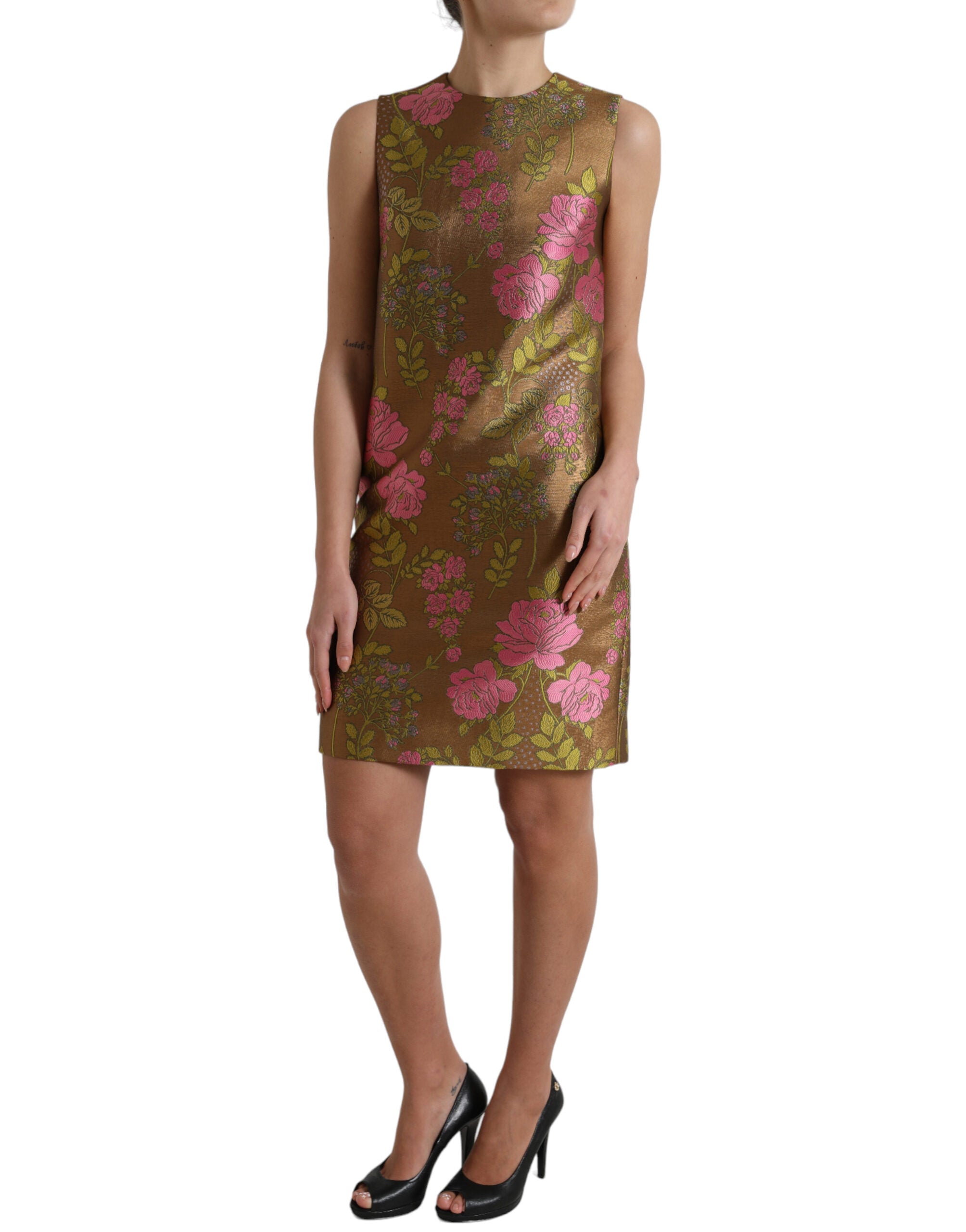 Dolce & Gabbana Elegant Floral Shift Sleeveless Mini Women's Dress