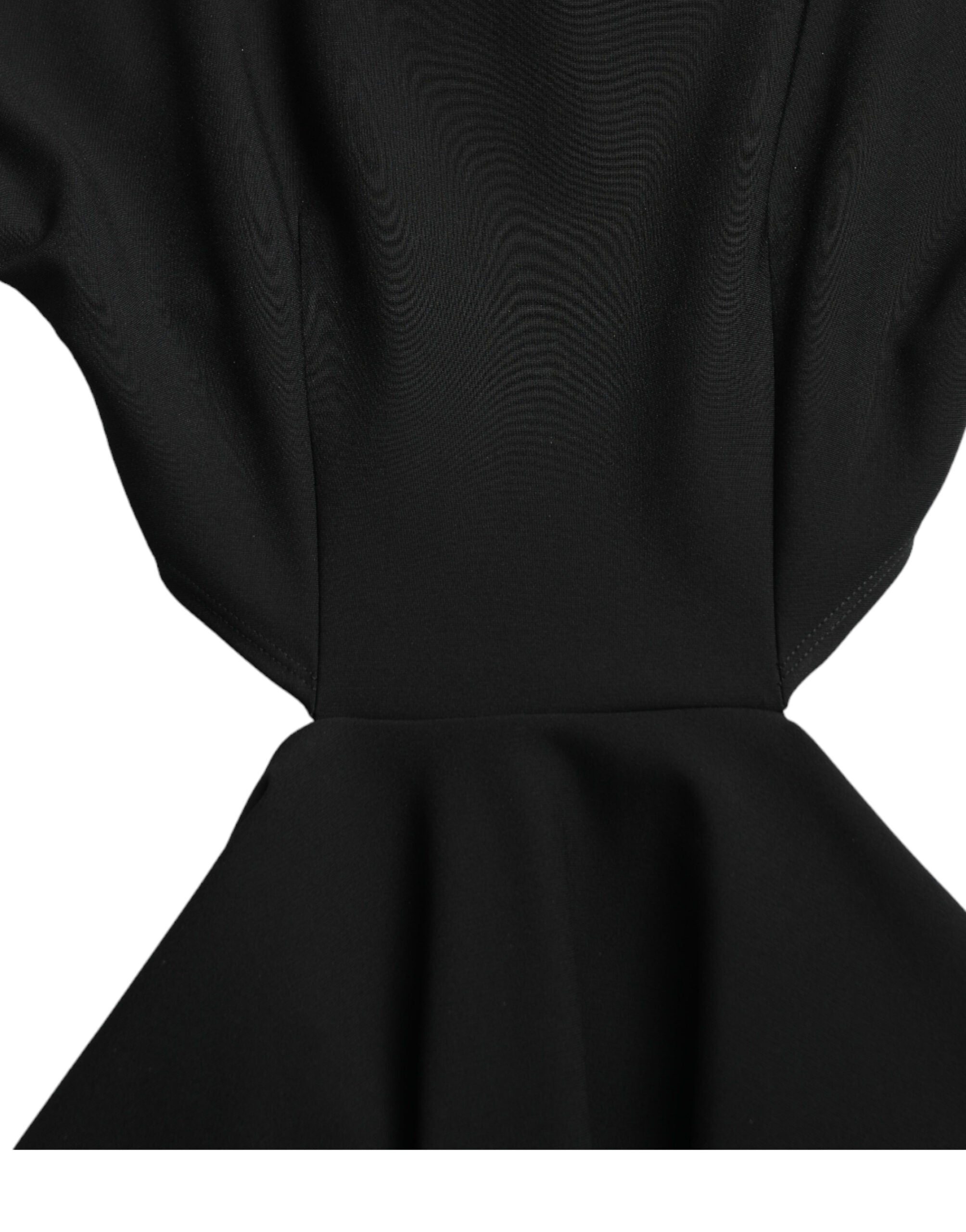 Dolce & Gabbana Black Viscose Cut Out A-line Long Sleeves Mini Women's Dress