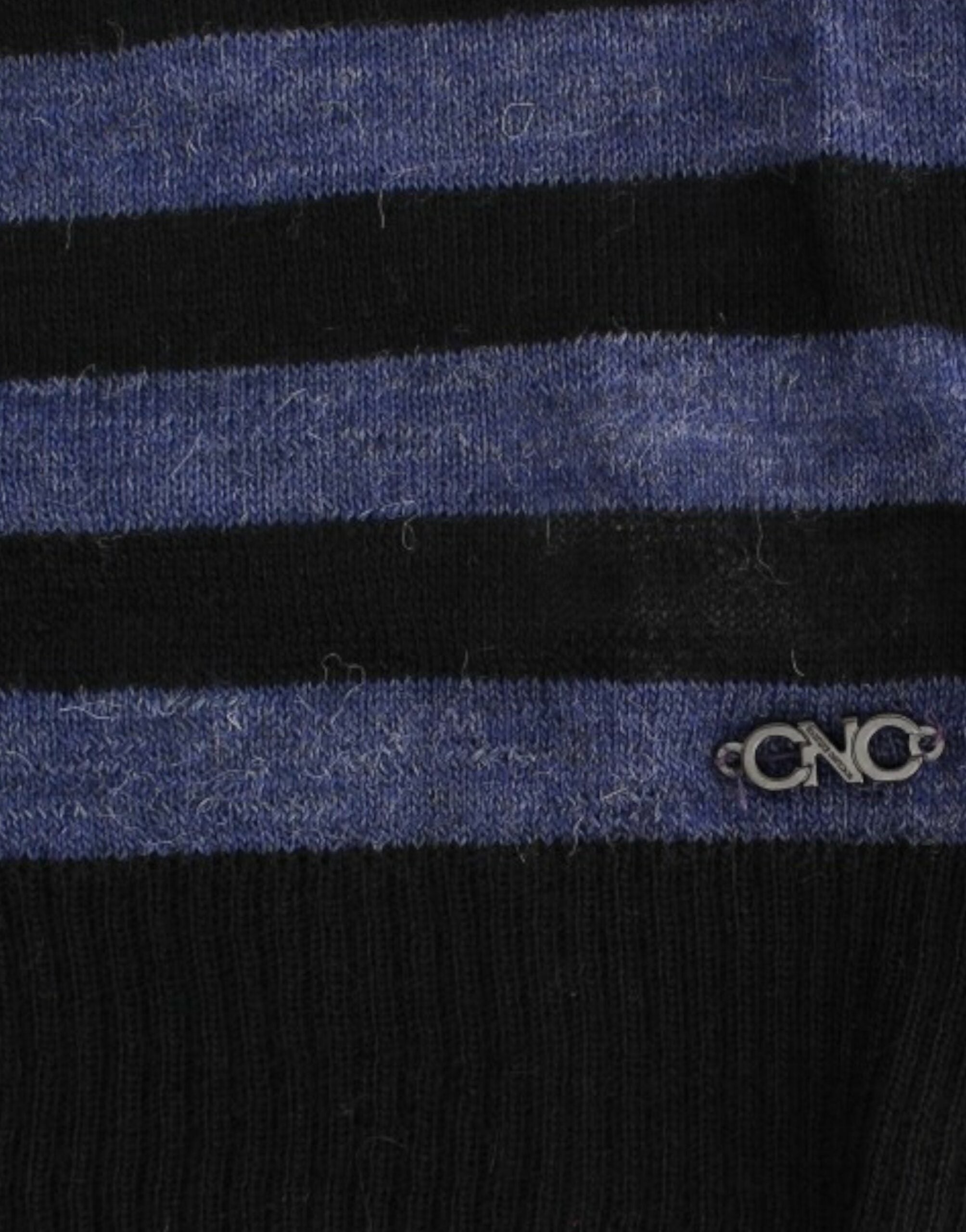 Costume National Chic Striped V-Neck Wool Blend Women's Sweater