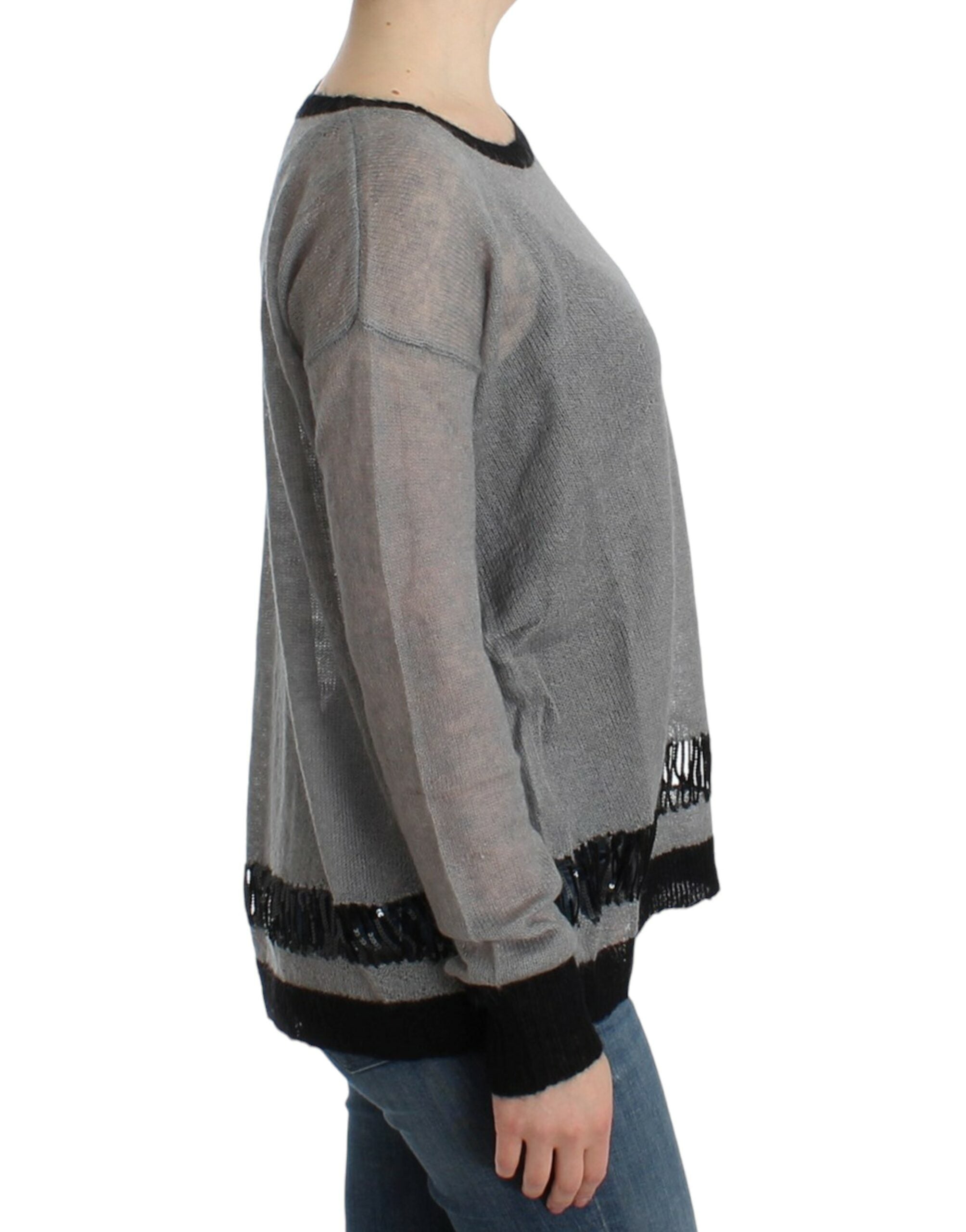 Costume National Gray embellished asymmetric Women's sweater