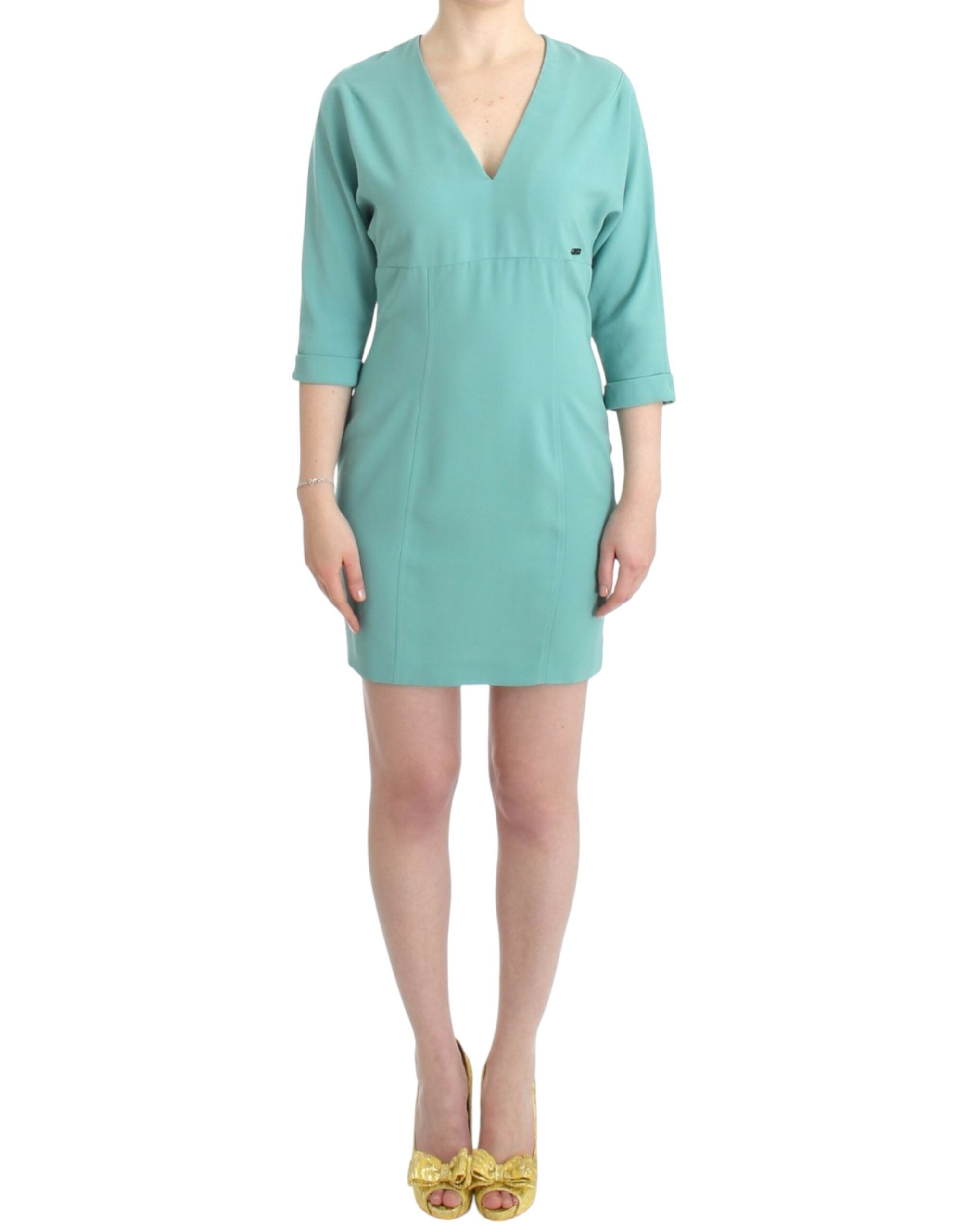 Costume National Green 3/4 sleeved sheath Women's dress