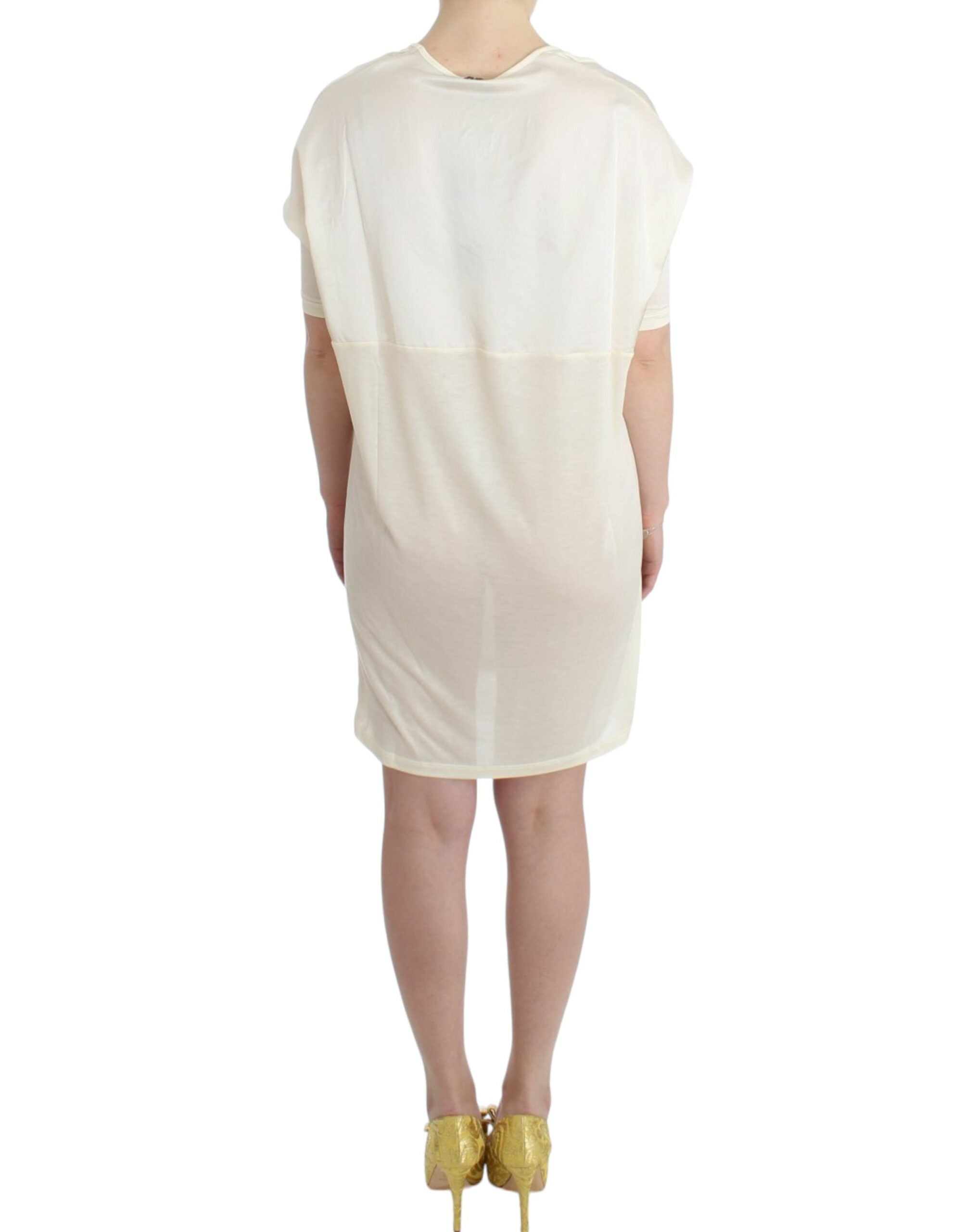 Costume National Chic White Modal Above-Knee Women's Dress