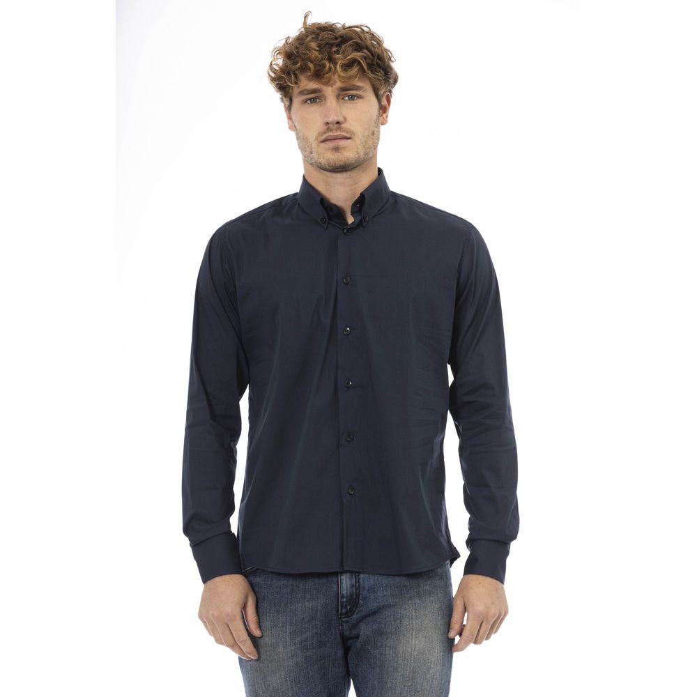 Baldinini Trend Blue Cotton Men Men's Shirt