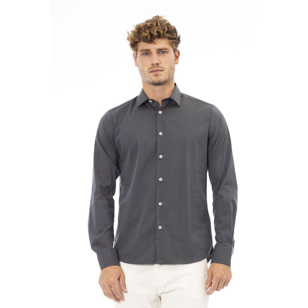 Baldinini Trend Gray Cotton Men Men's Shirt