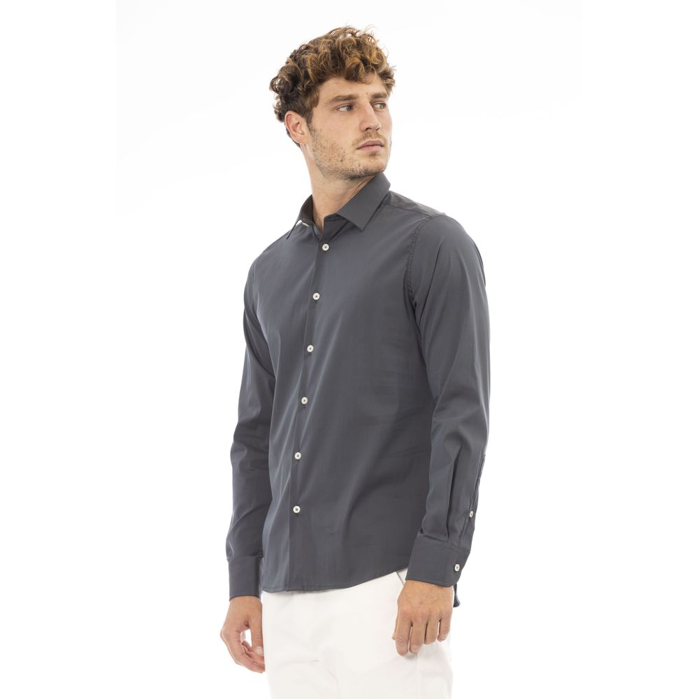Baldinini Trend Gray Cotton Men Men's Shirt