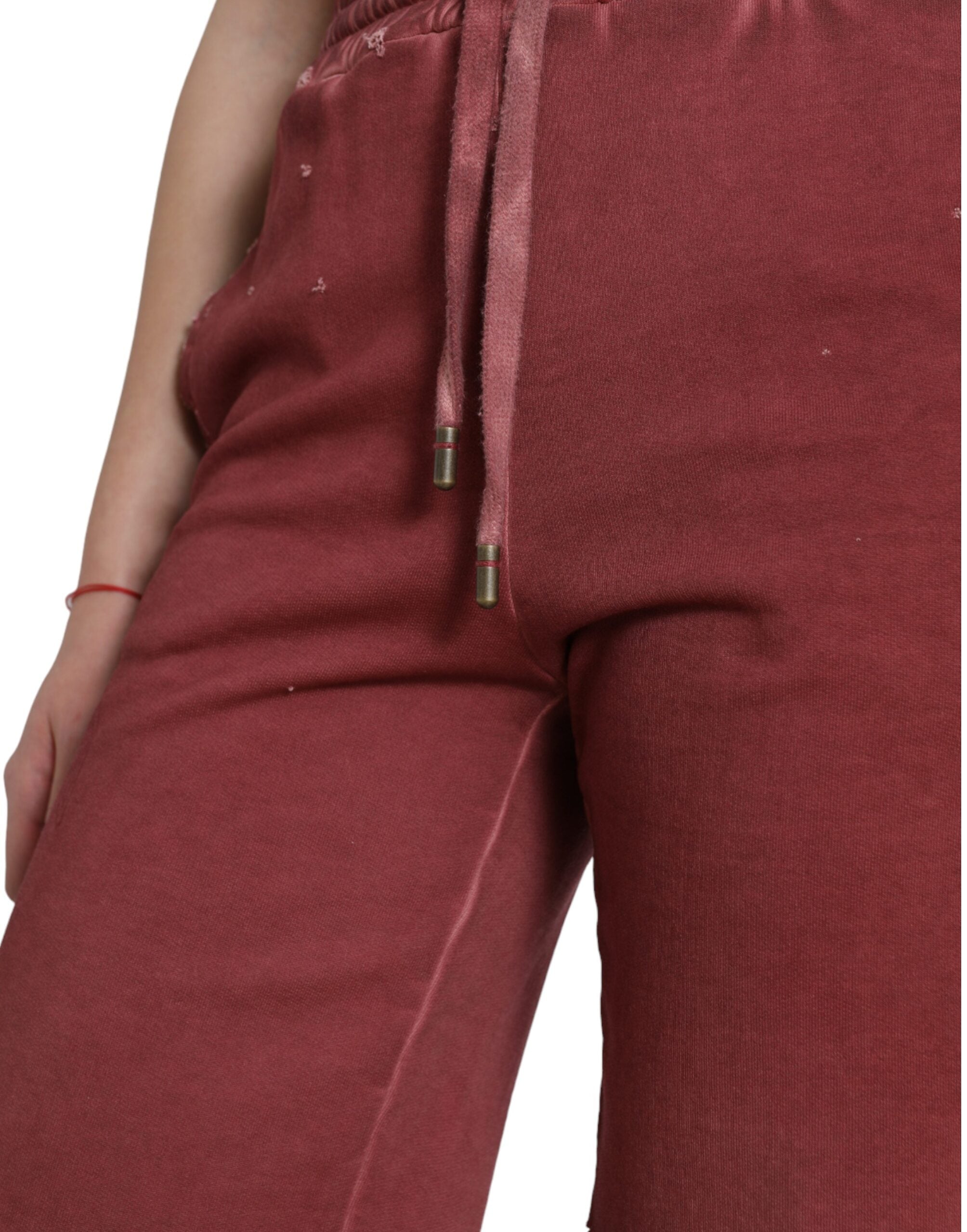 Dolce & Gabbana Chic Maroon High-Waist Designer Women's Sweatshorts