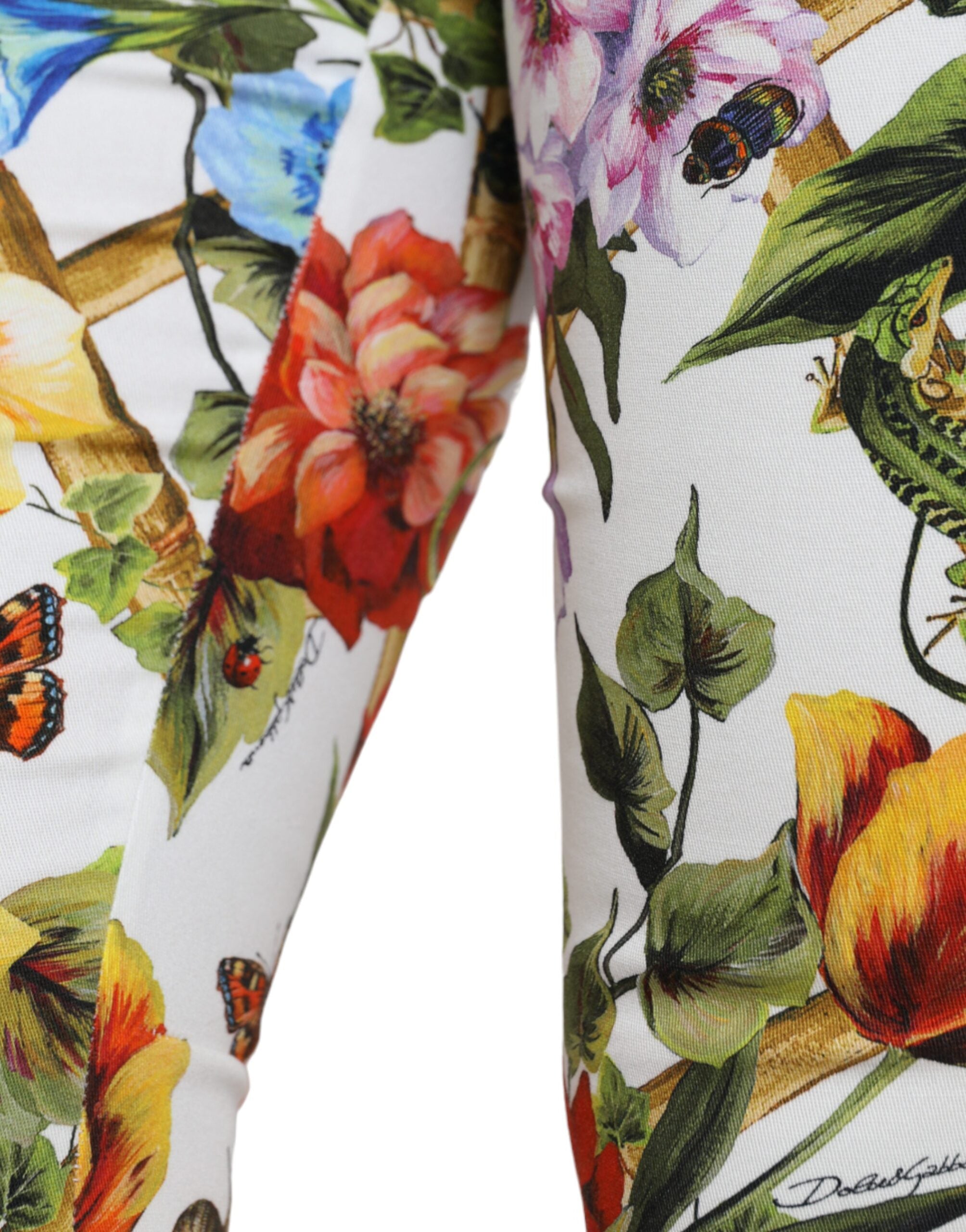 Dolce & Gabbana Floral High Waist Cropped Fashion Women's Pants