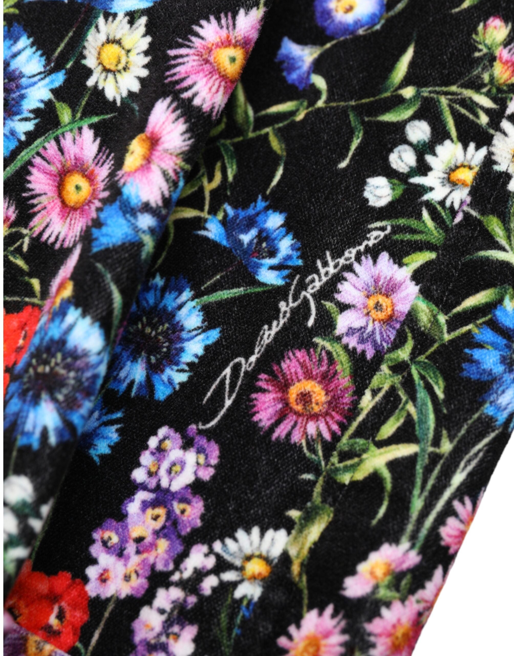 Dolce & Gabbana Black Floral High Waist Hot Pants Women's Shorts