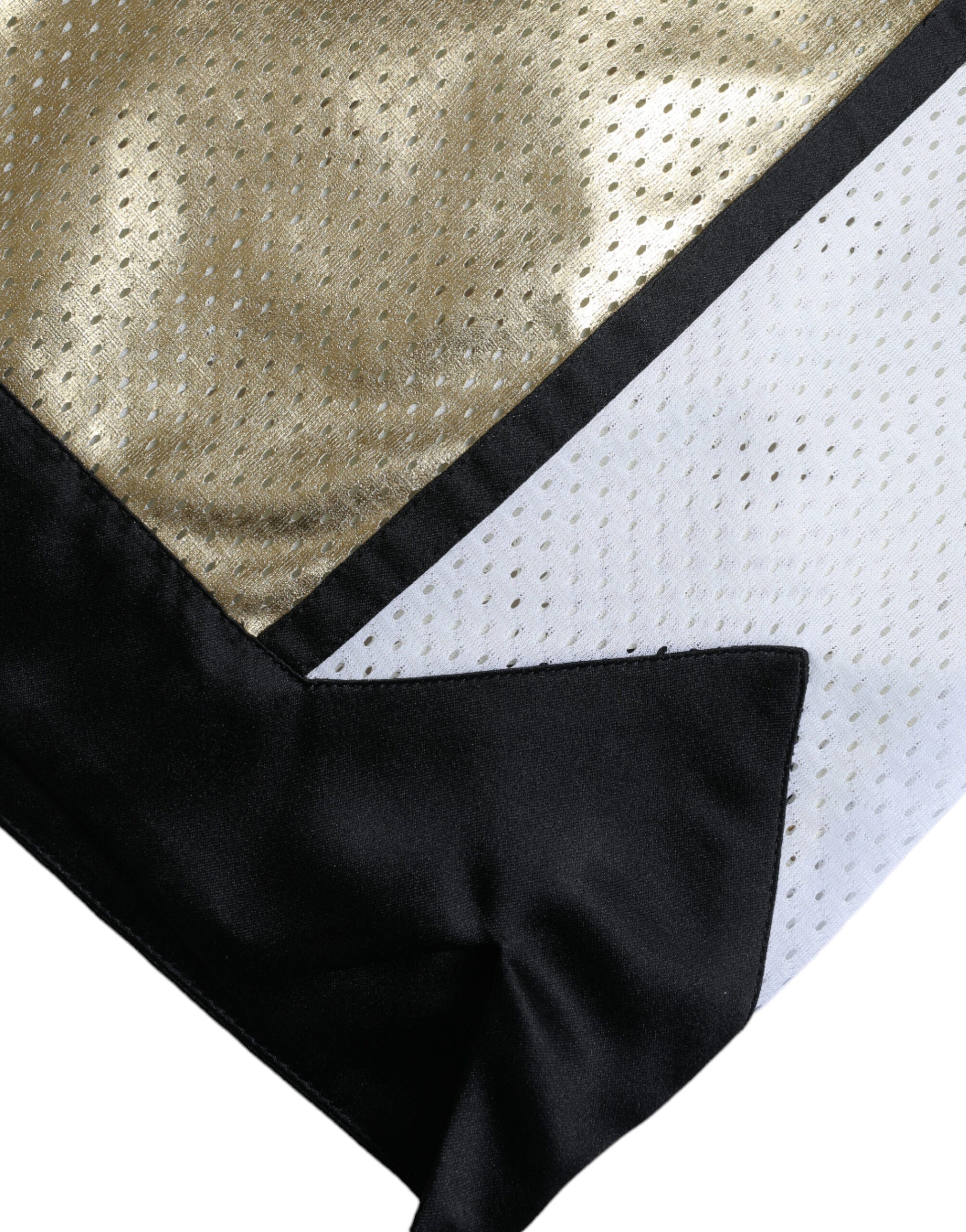 Dolce & Gabbana Gold Polyester Perforated High Waist Women's Shorts