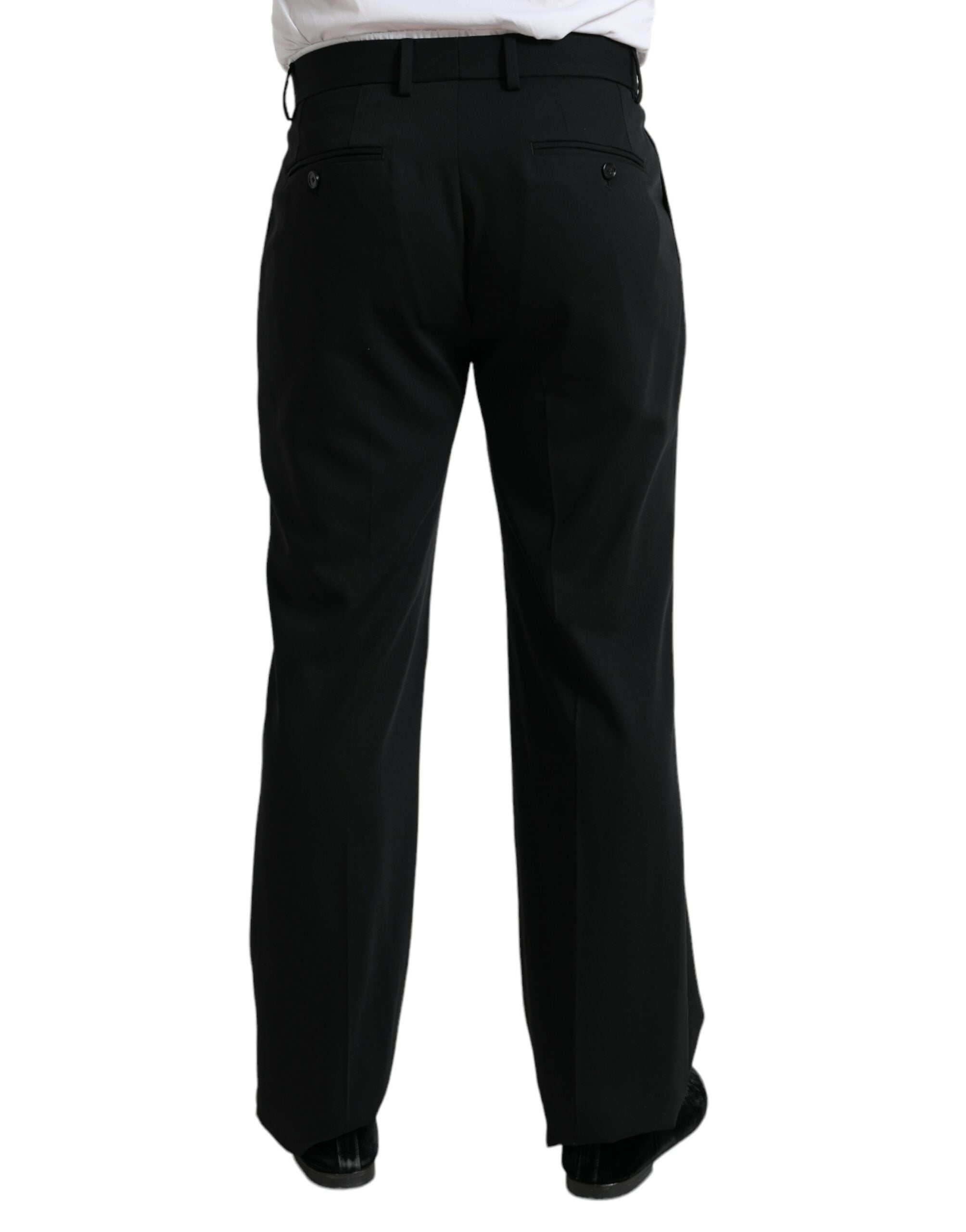 Dolce & Gabbana Elegant Black Wool Dress Men's Pants