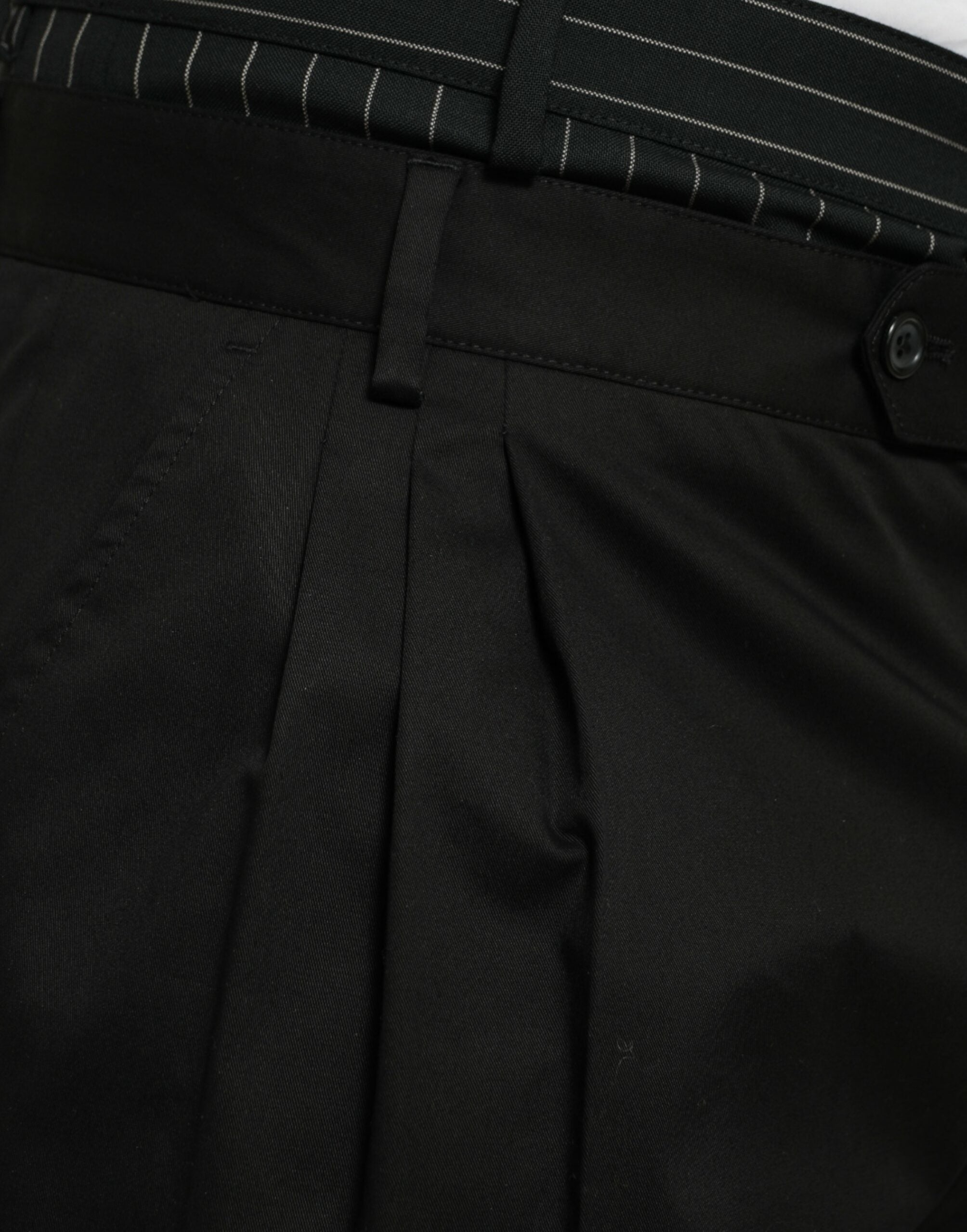 Dolce & Gabbana Black Cotton Stretch Cargo Bermuda Men's Shorts