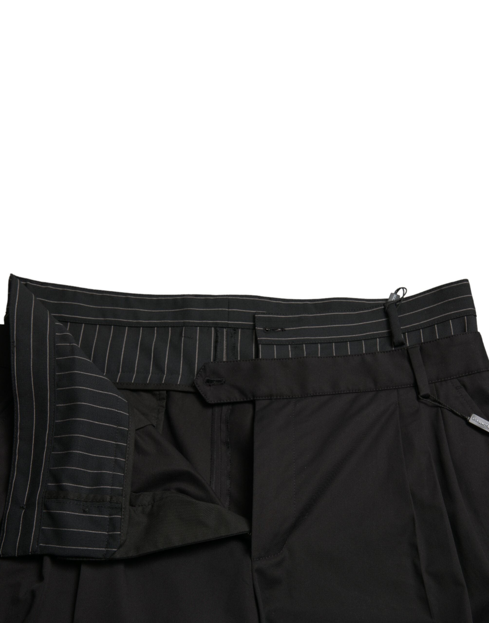 Dolce & Gabbana Black Cotton Stretch Cargo Bermuda Men's Shorts