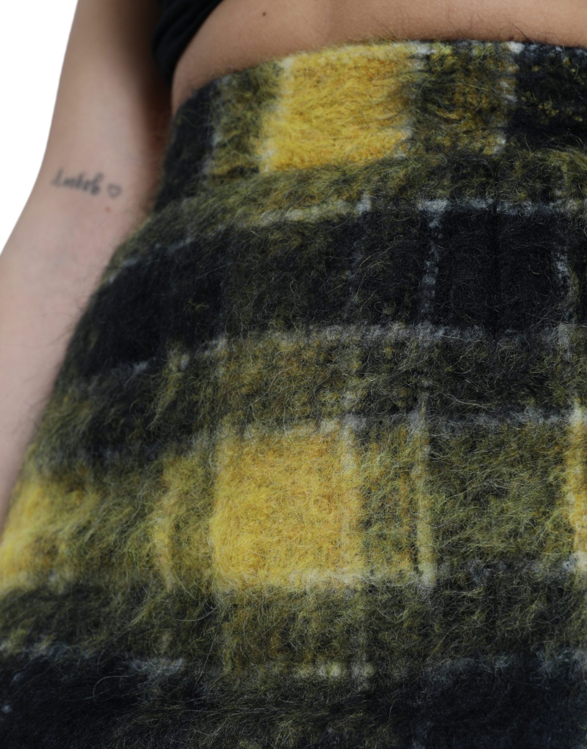 Dolce & Gabbana High Waist Check Print Silk-Lined Mini Women's Skirt