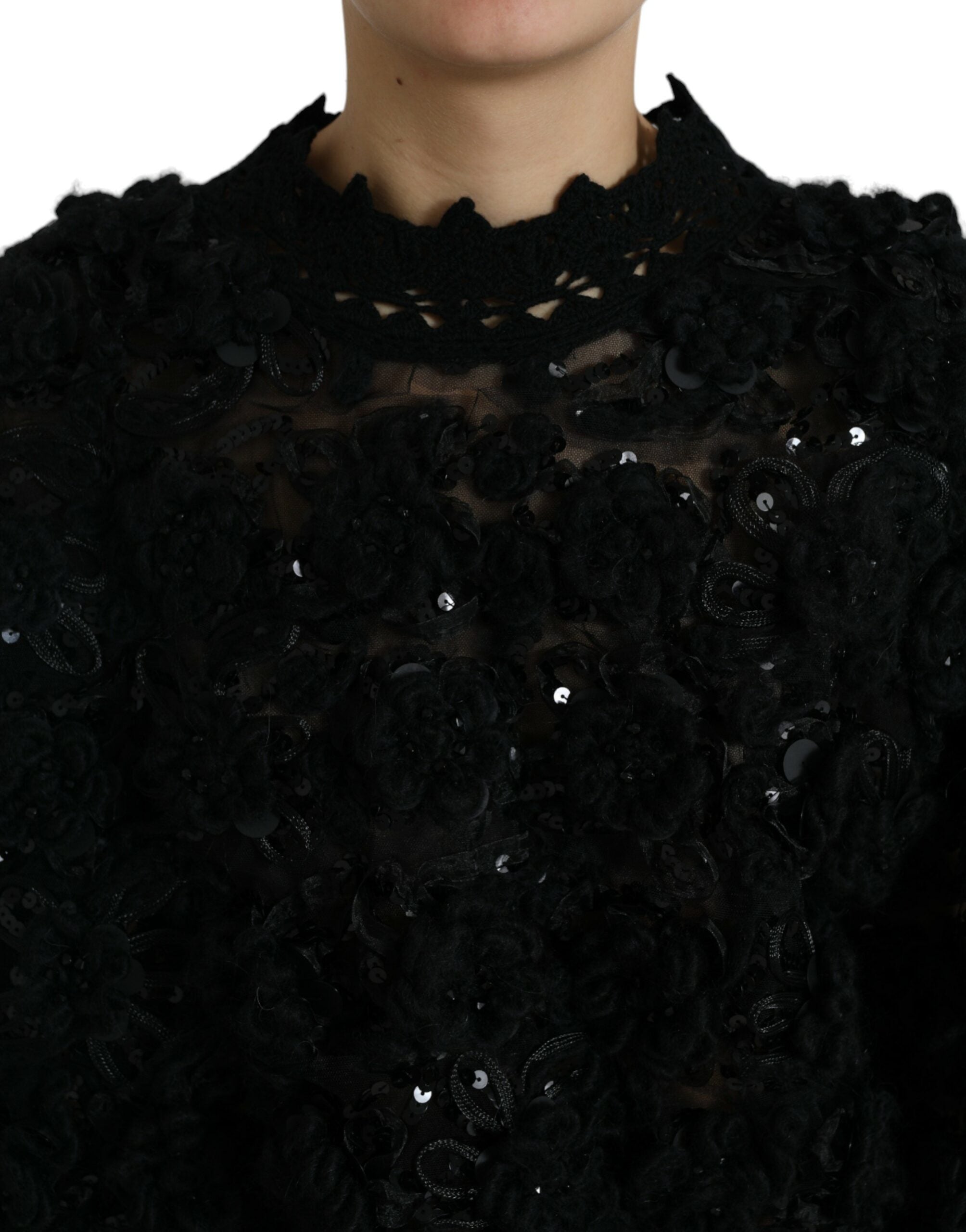 Dolce & Gabbana Sequin Embellished Black Women's Pullover