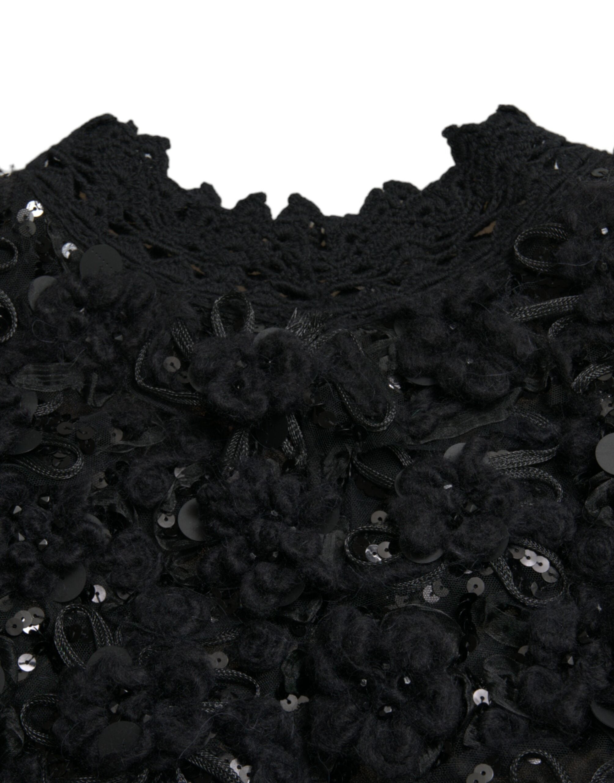 Dolce & Gabbana Black Sequined Embellished Pullover Women's Sweater