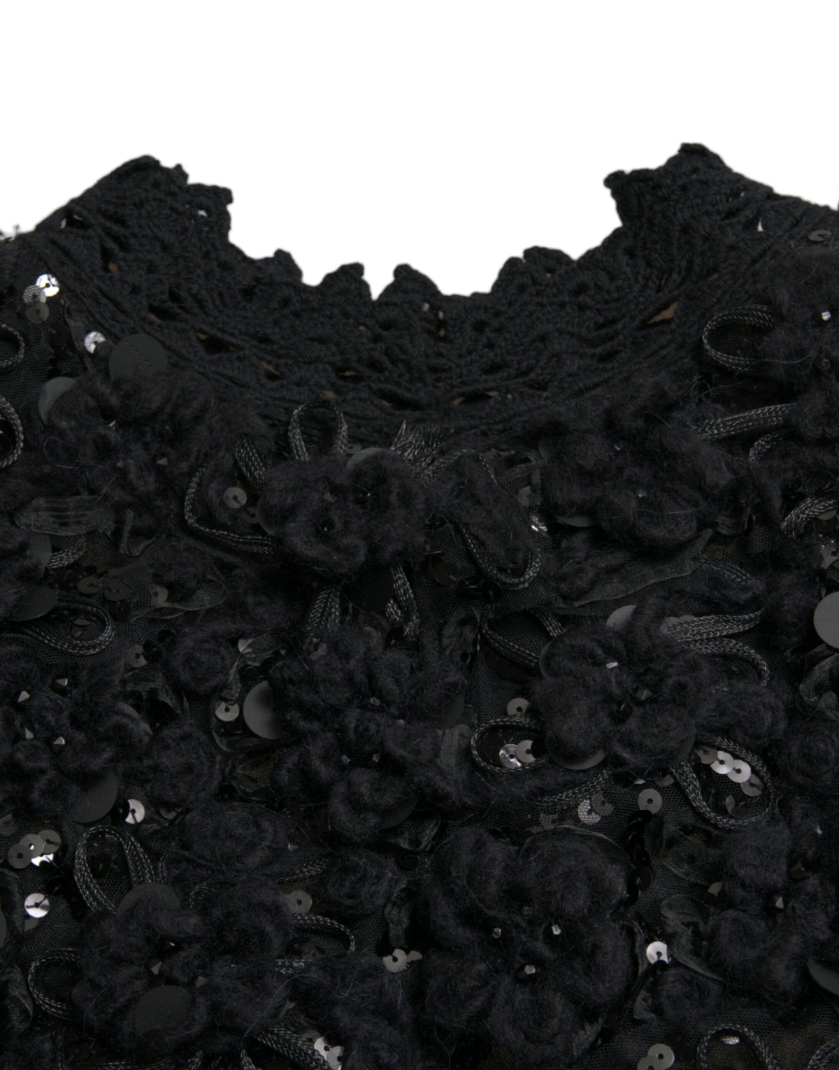 Dolce & Gabbana Black Sequined Embellished Pullover Women's Sweater