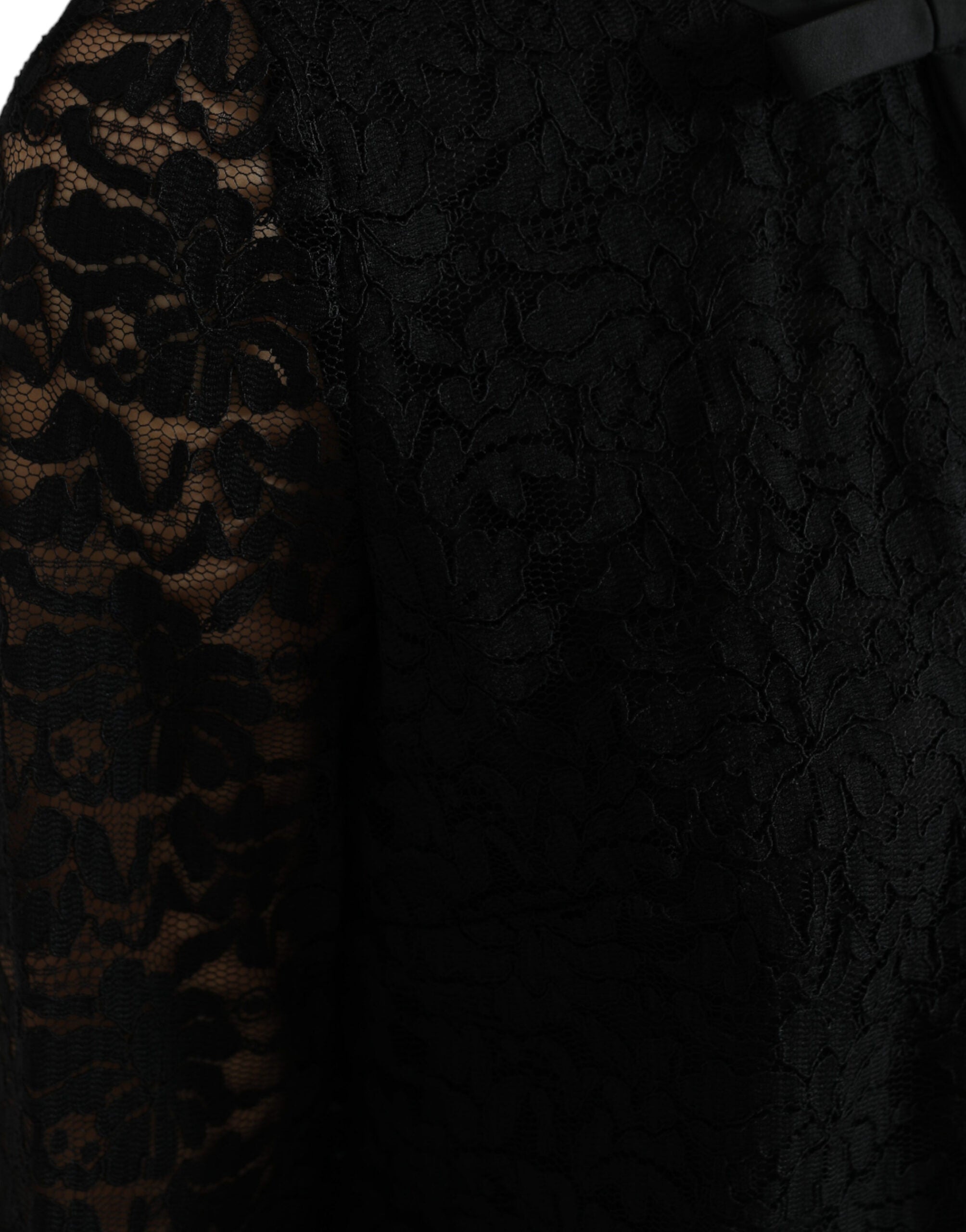 Dolce & Gabbana Black STAFF Blouse Floral Lace Nylon Women's Top