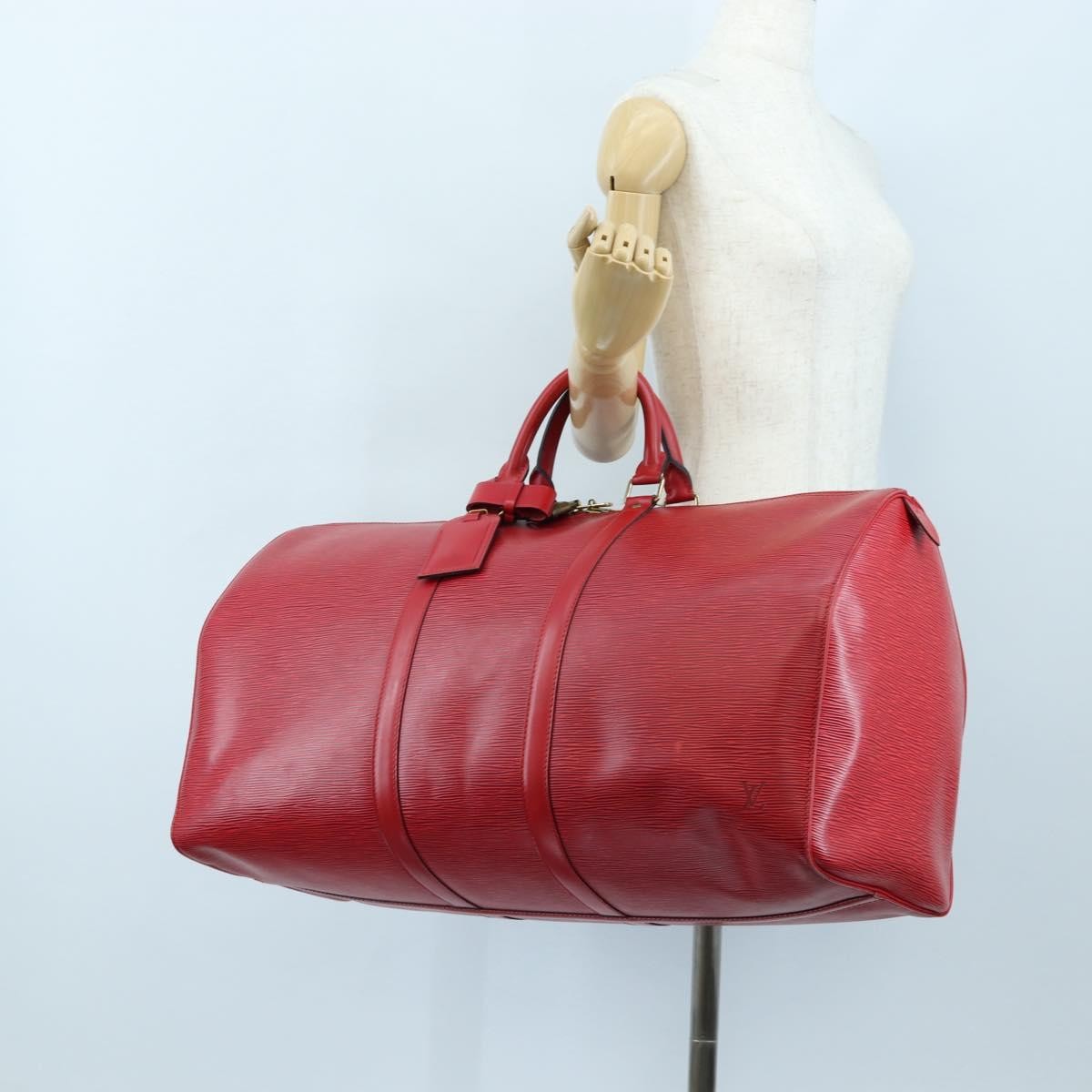 Louis Vuitton Keepall Epi Red Leather Travel Bag Bag (Pre-Owned)
