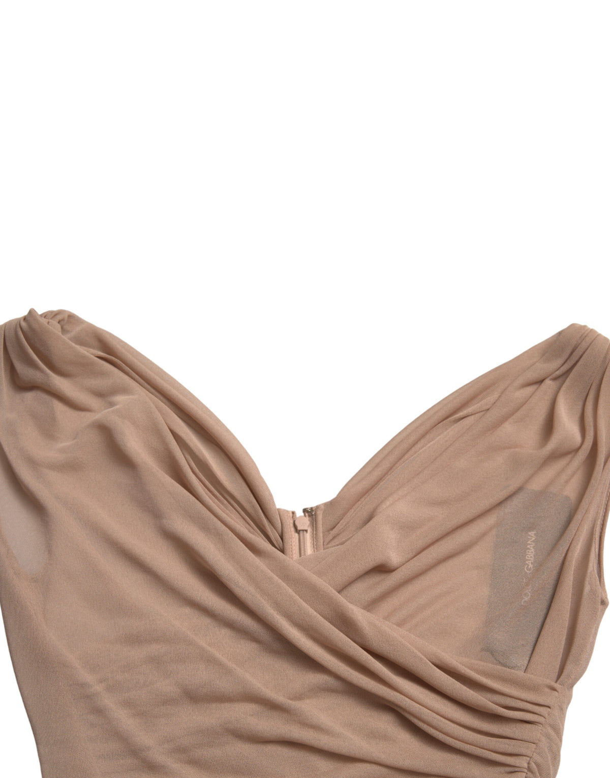 Dolce & Gabbana Beige Viscose V-neck Sleeveless Tank Women's Top