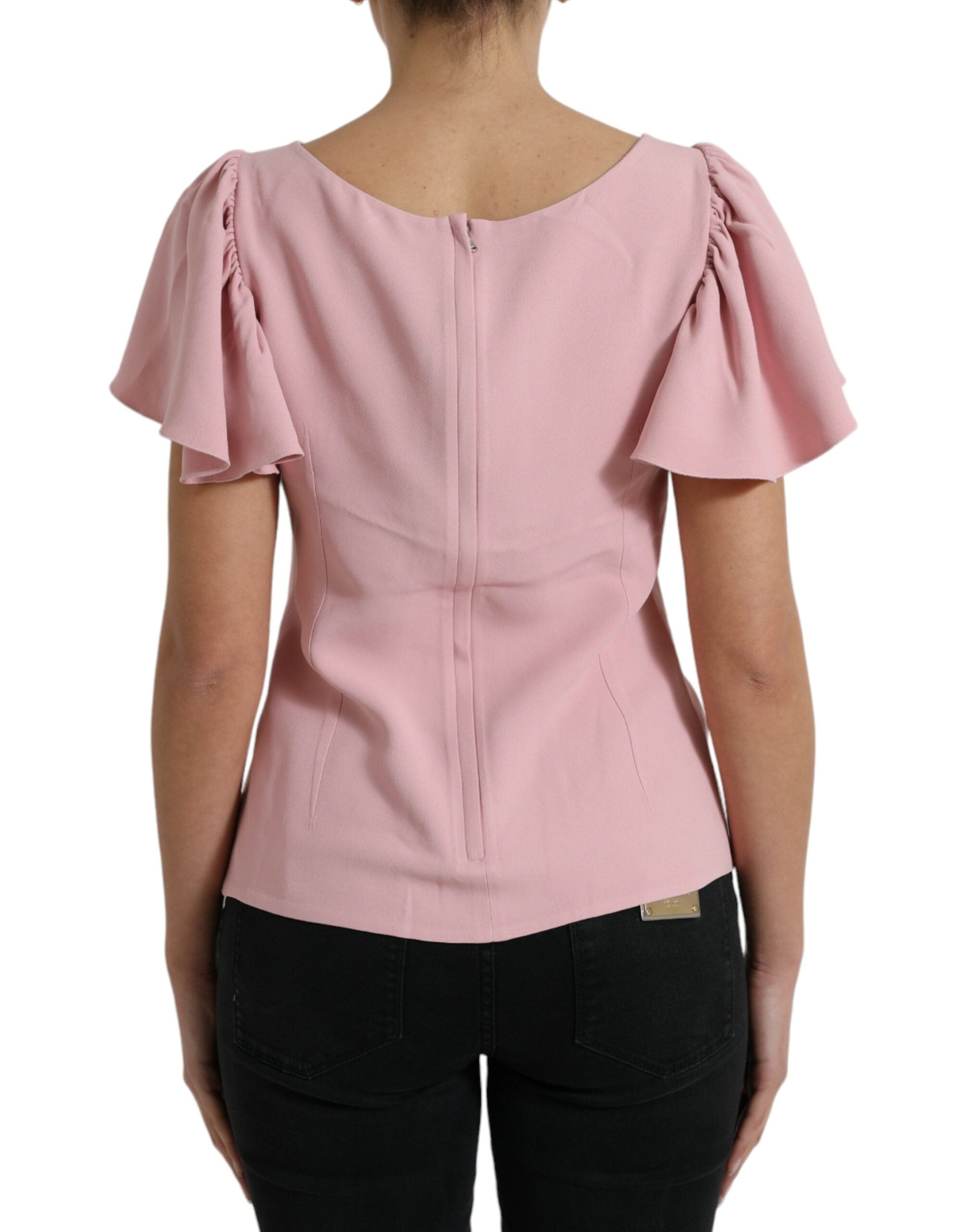 Dolce & Gabbana Chic Pink Bell Sleeve Women's Top