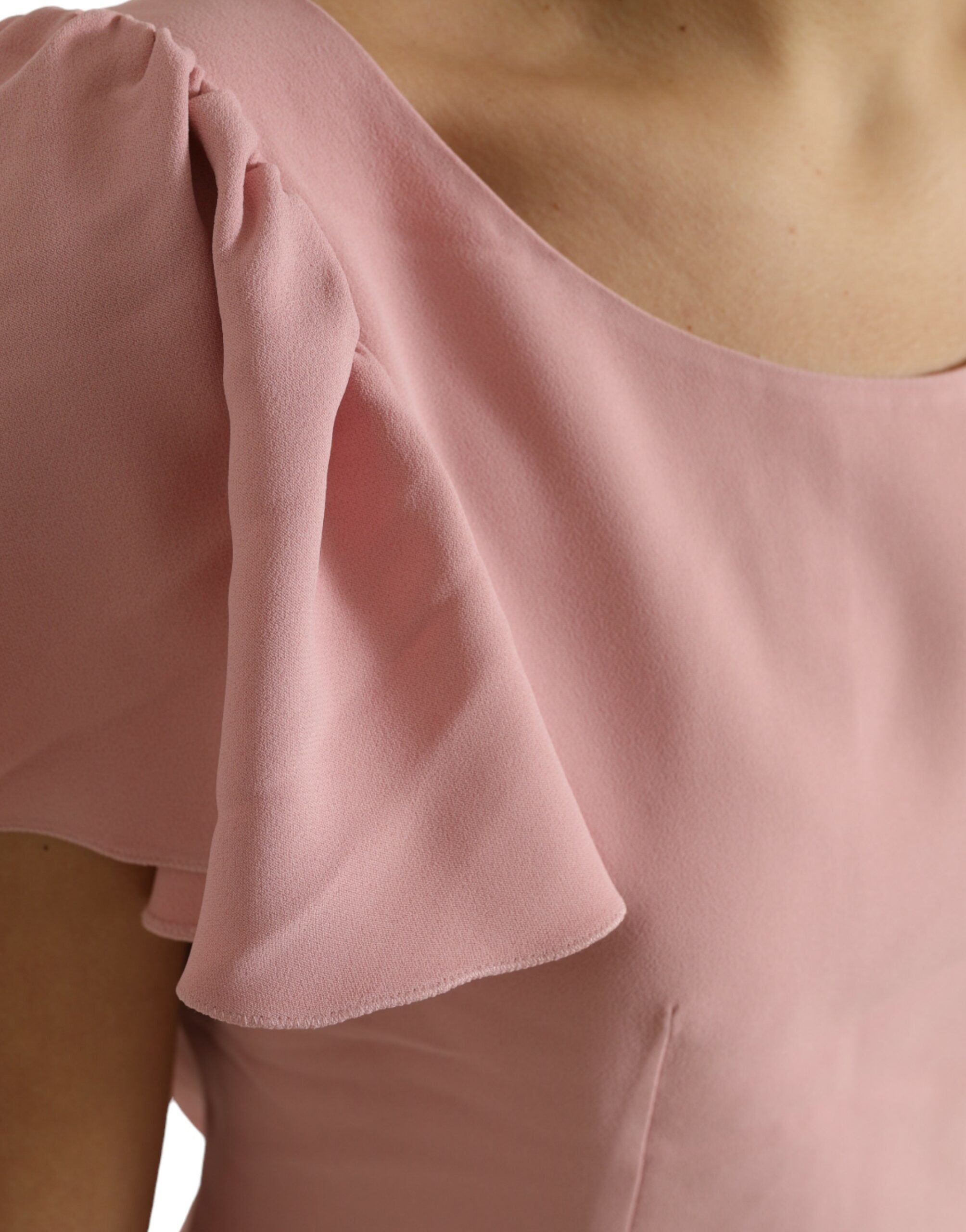 Dolce & Gabbana Pink Short Sleeves Round Neck Blouse Women's Top