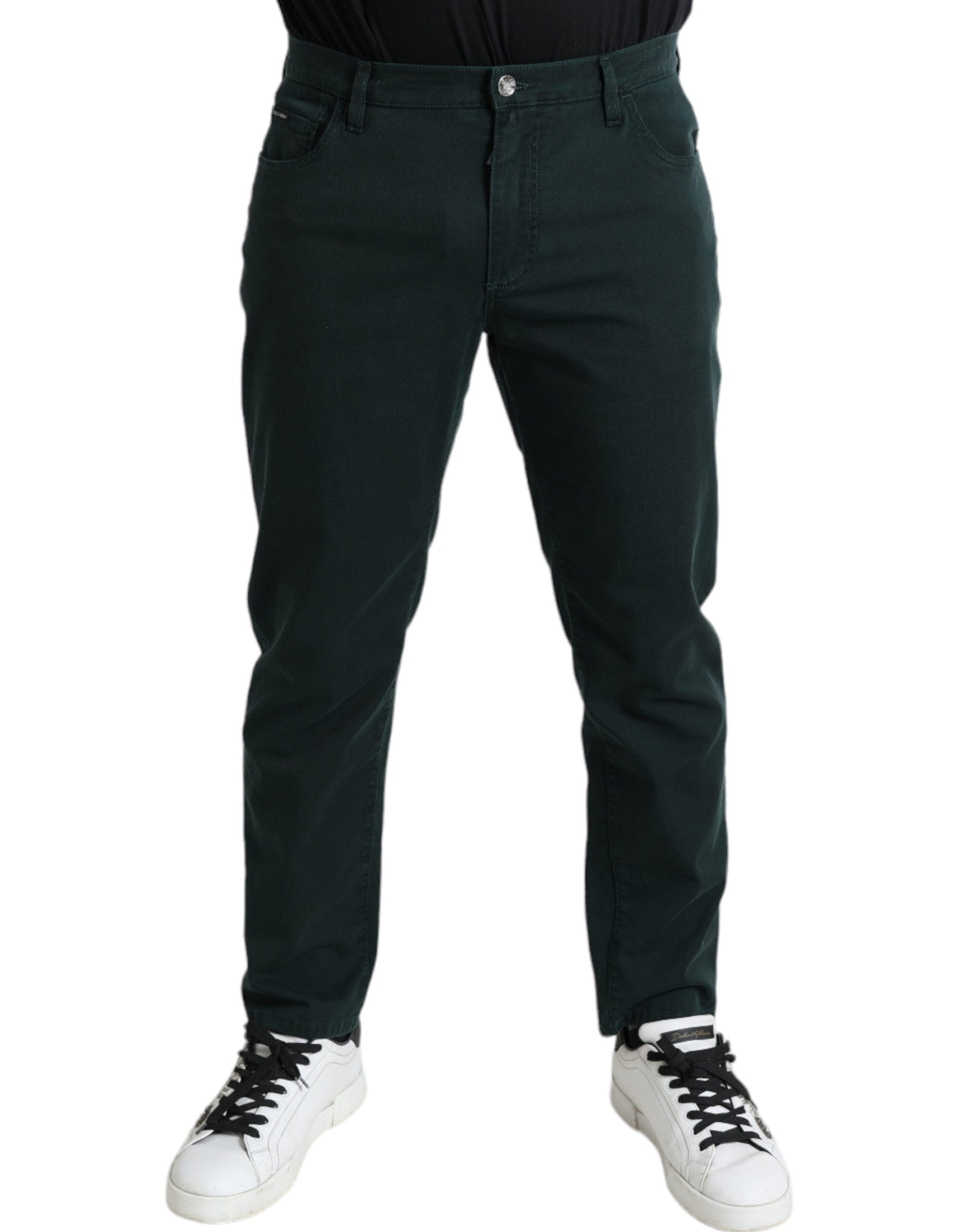 Dolce & Gabbana Green Cotton Stretch Skinny Men Denim Men's Jeans