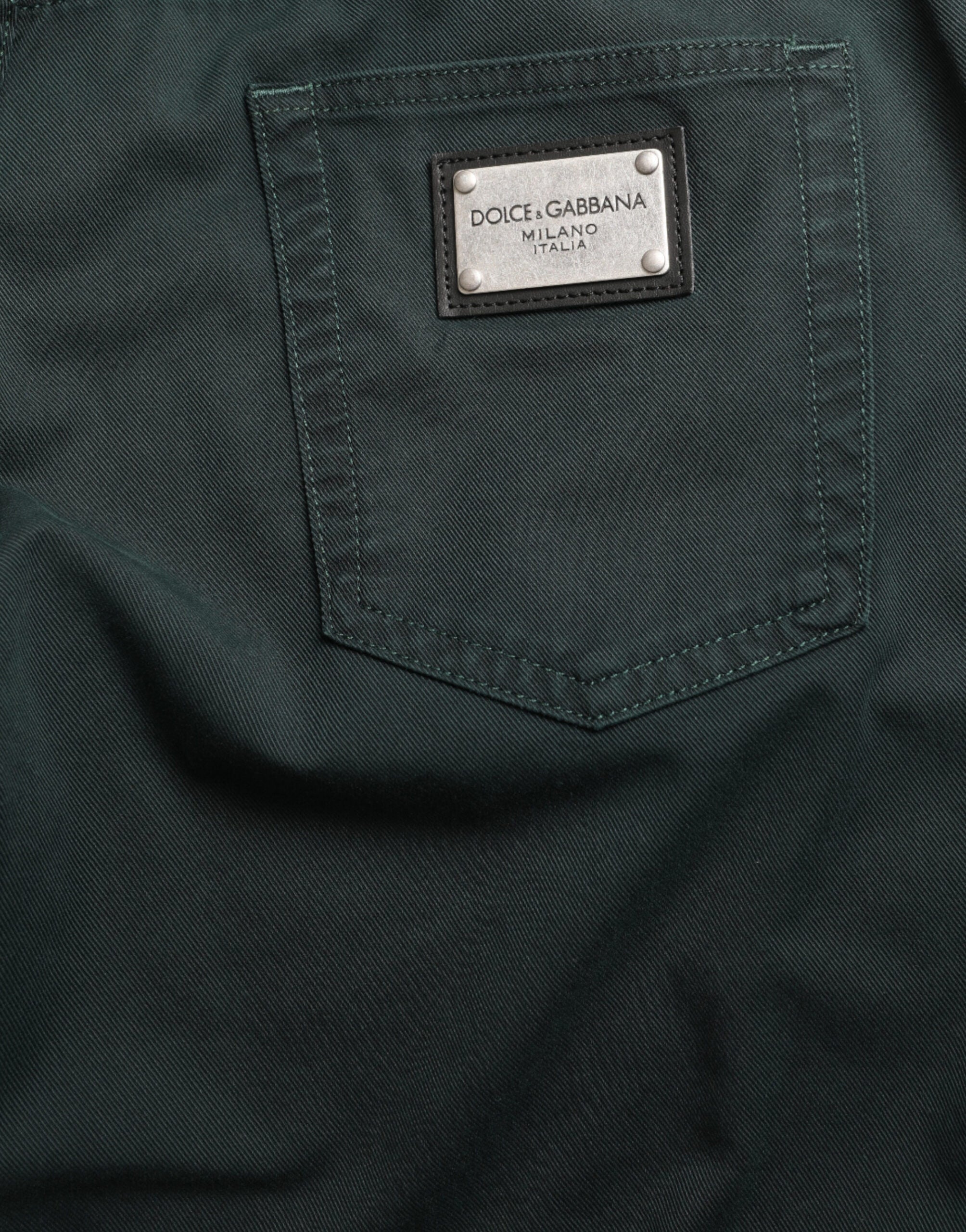 Dolce & Gabbana Green Cotton Stretch Skinny Men Denim Men's Jeans