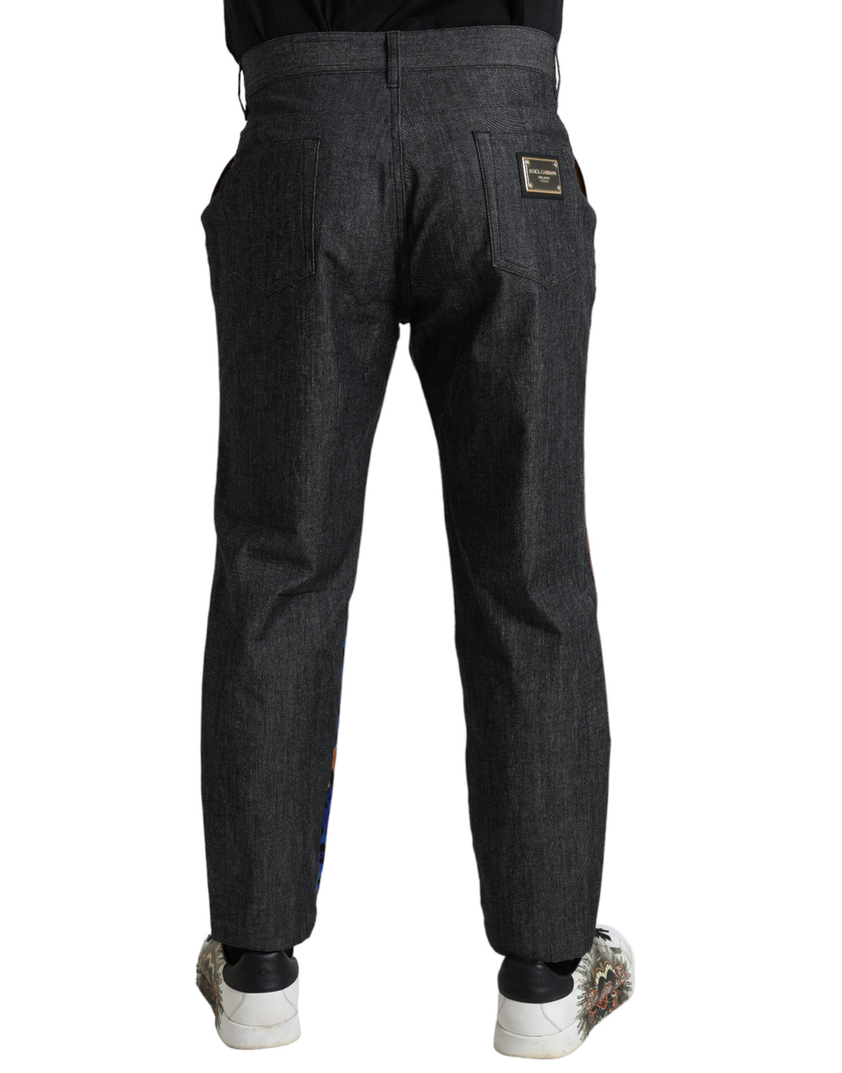 Dolce & Gabbana Multicolor Tiger Cotton Loose Denim Men's Jeans