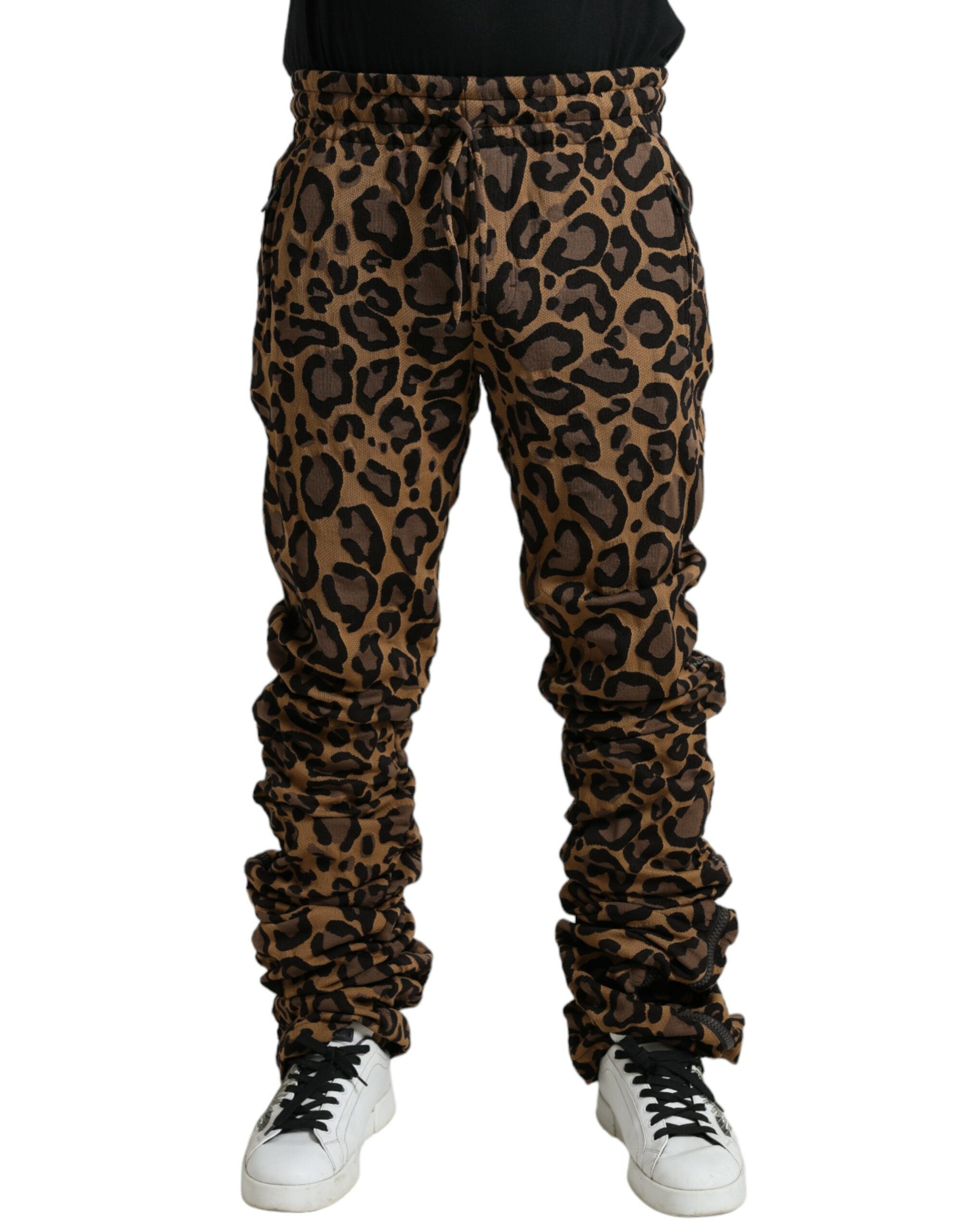 Dolce & Gabbana Chic Leopard Print Jogger Men's Pants