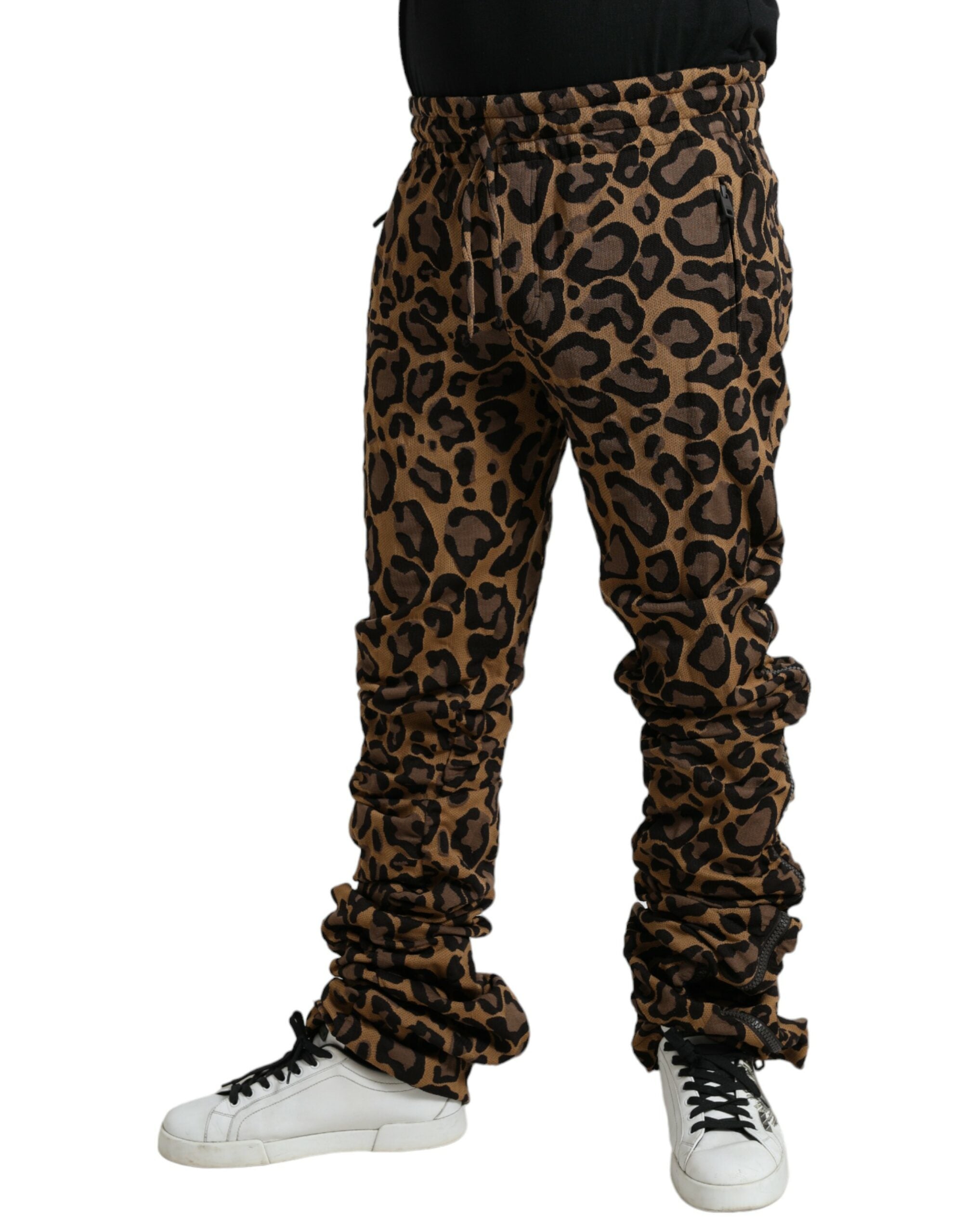 Dolce & Gabbana Chic Leopard Print Jogger Men's Pants