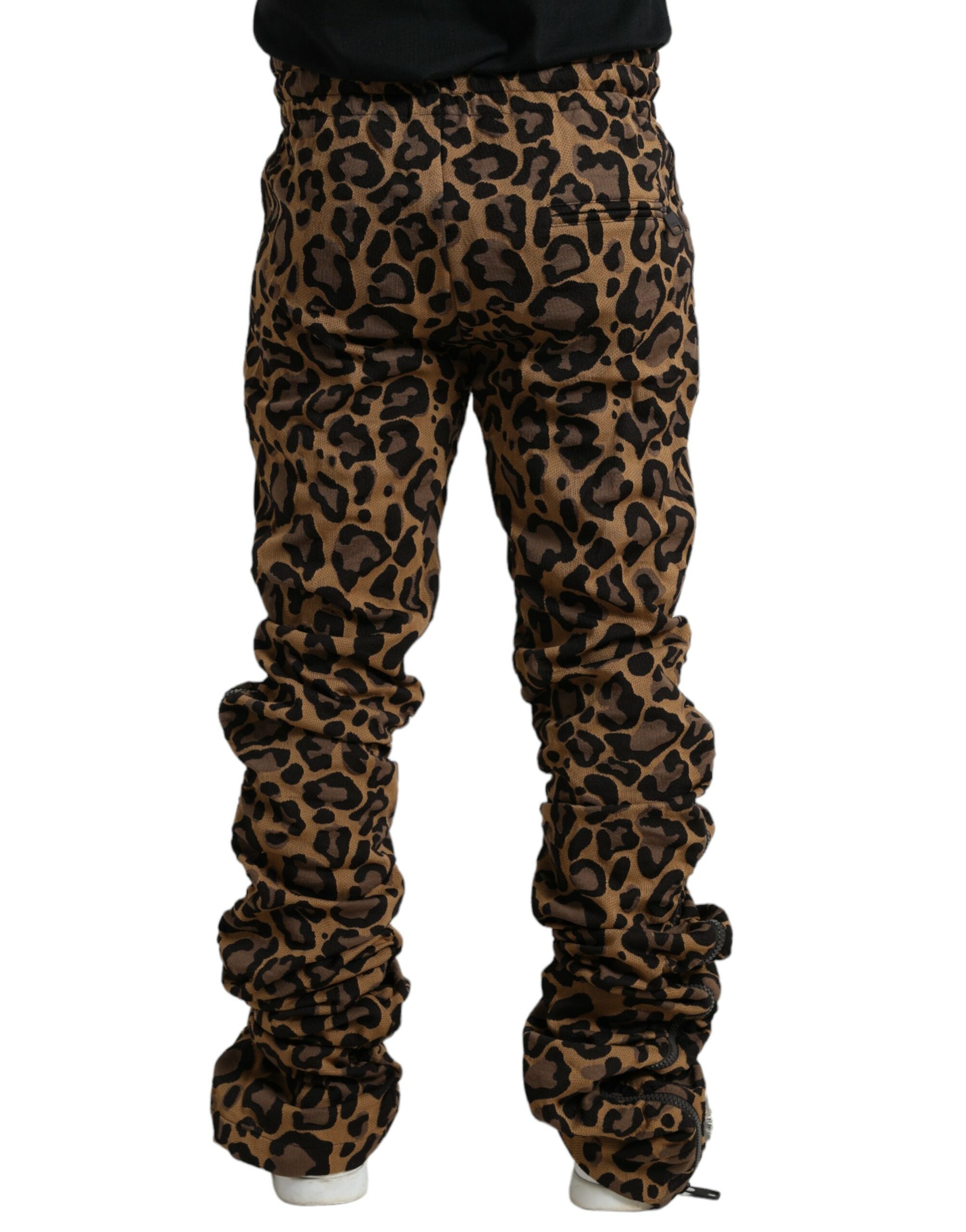 Dolce & Gabbana Chic Leopard Print Jogger Men's Pants
