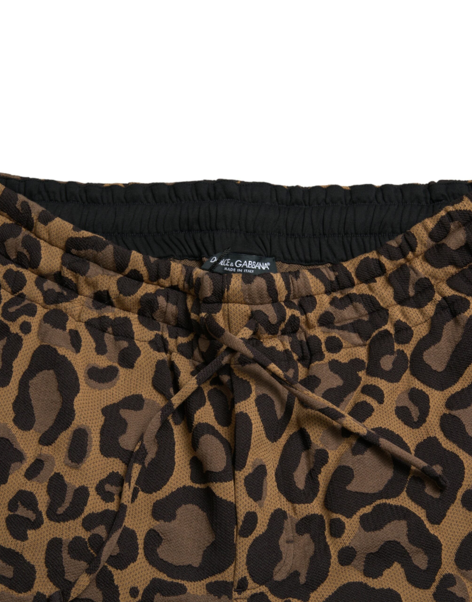 Dolce & Gabbana Chic Leopard Print Jogger Men's Pants
