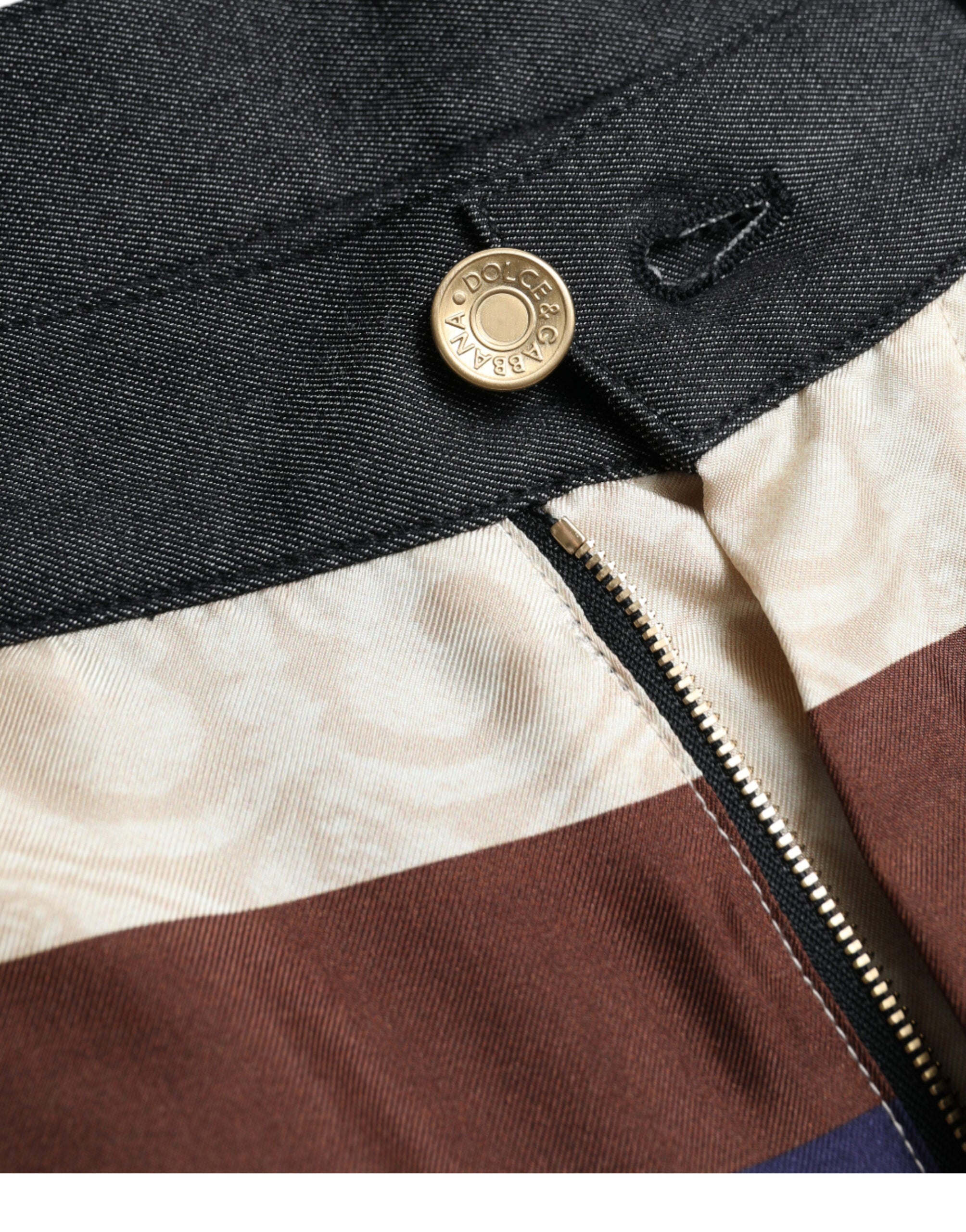 Dolce & Gabbana Elegant Silk Skinny Pants with Heraldic Men's Print