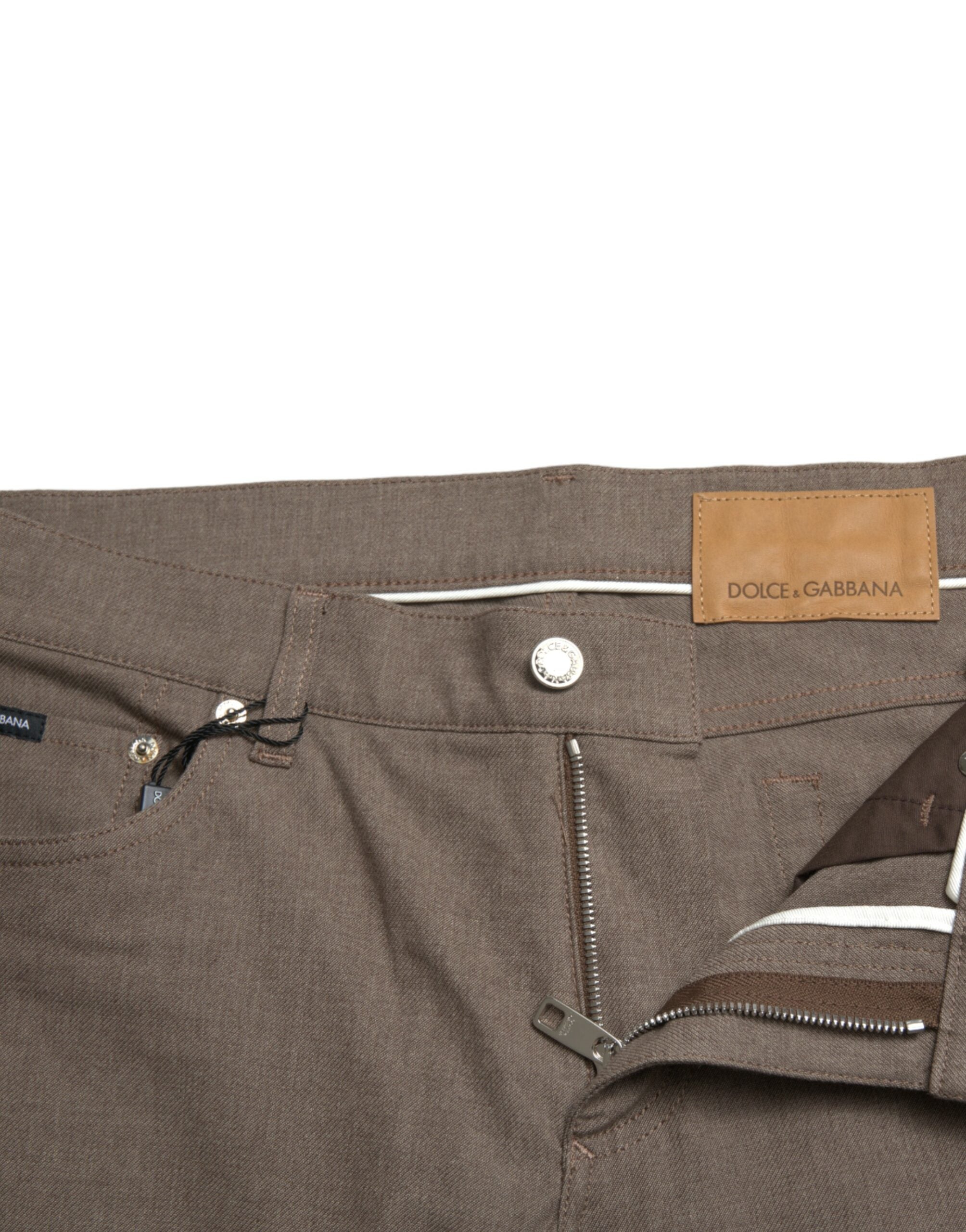 Dolce & Gabbana Brown Cotton Stretch Skinny Men Men's Pants