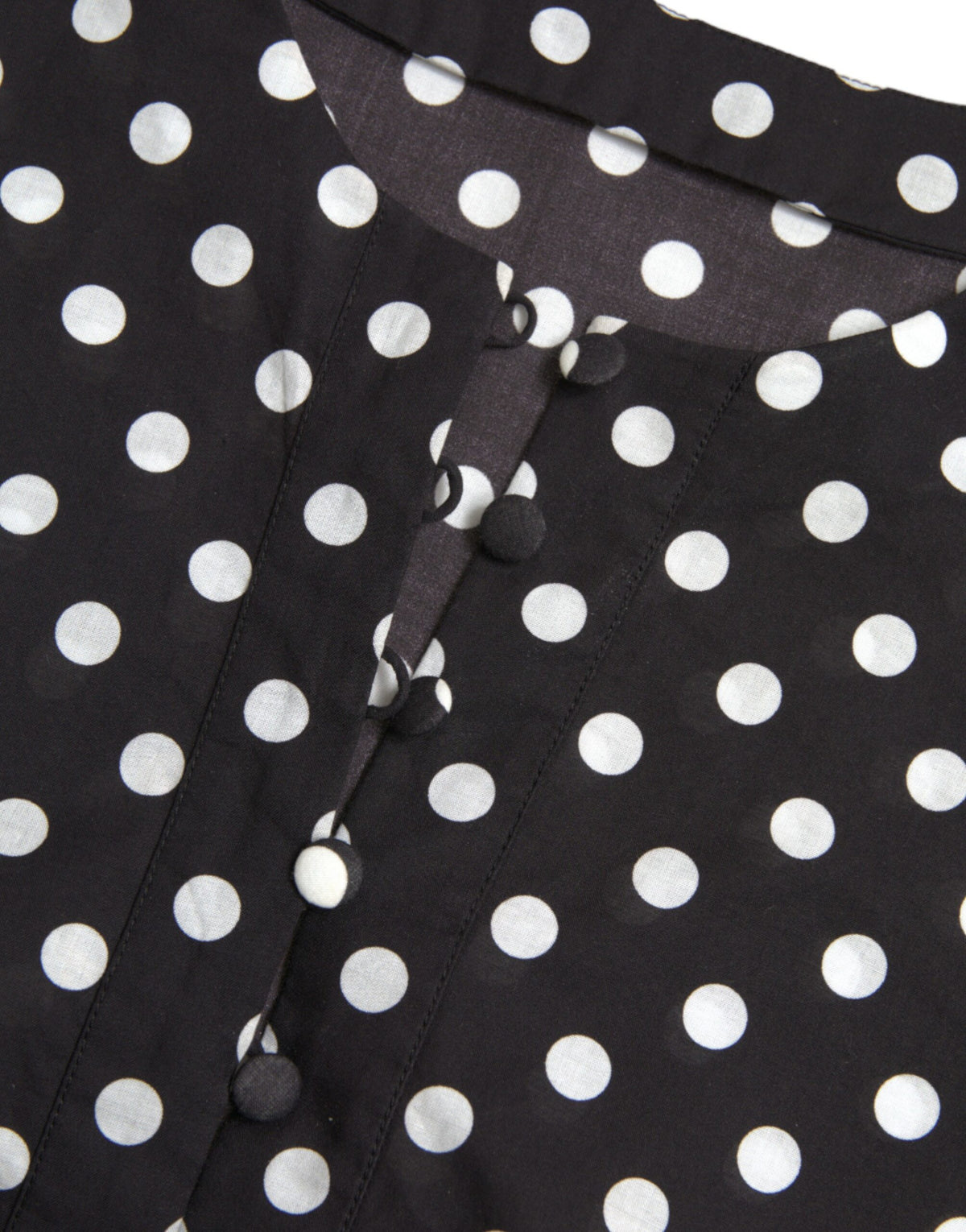 Dolce & Gabbana Black White Polka Dot Nylon Shift Mini Women's Dress
