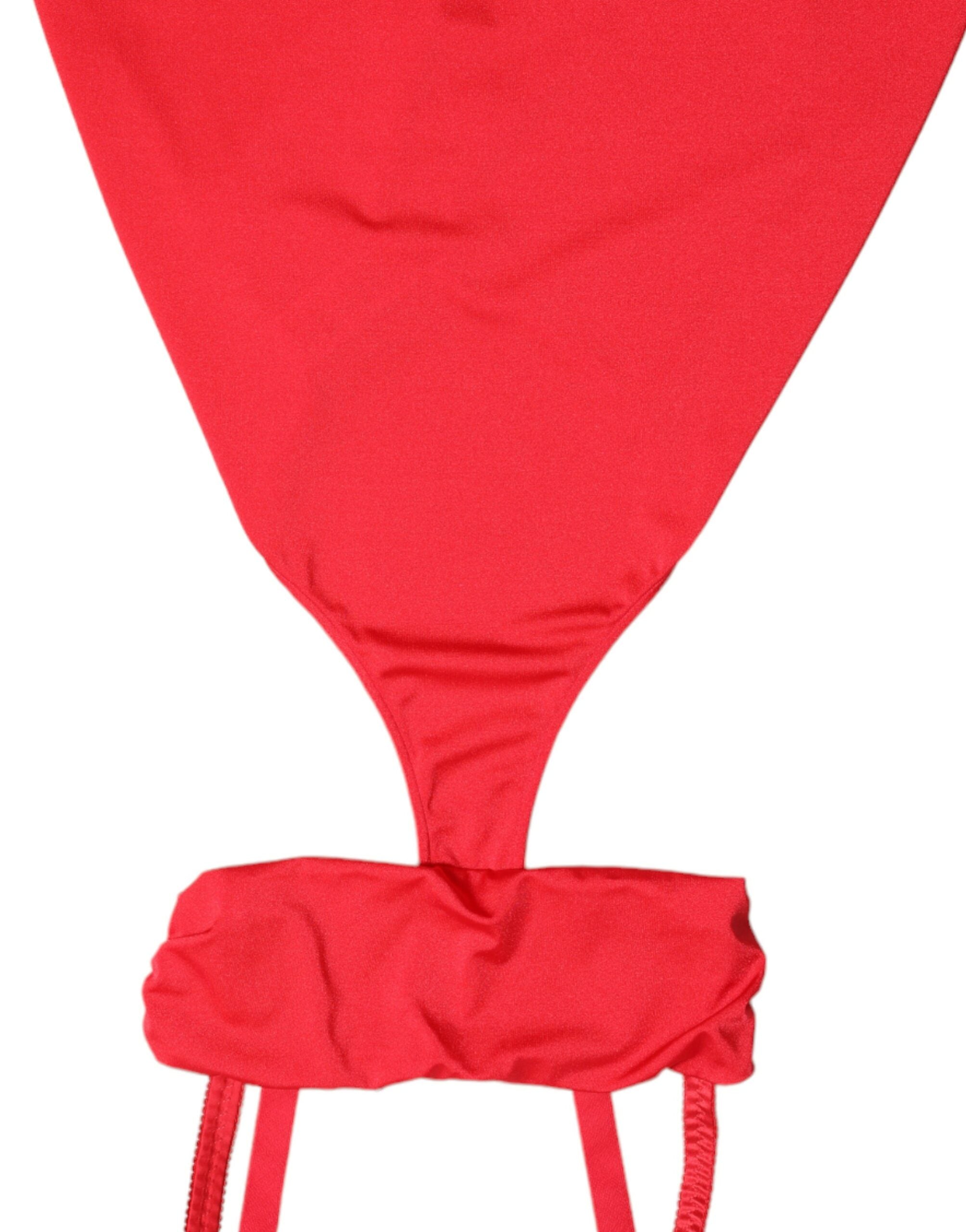 Dolce & Gabbana Red Cutout Nylon Sheath Sleeveless Mini Women's Dress