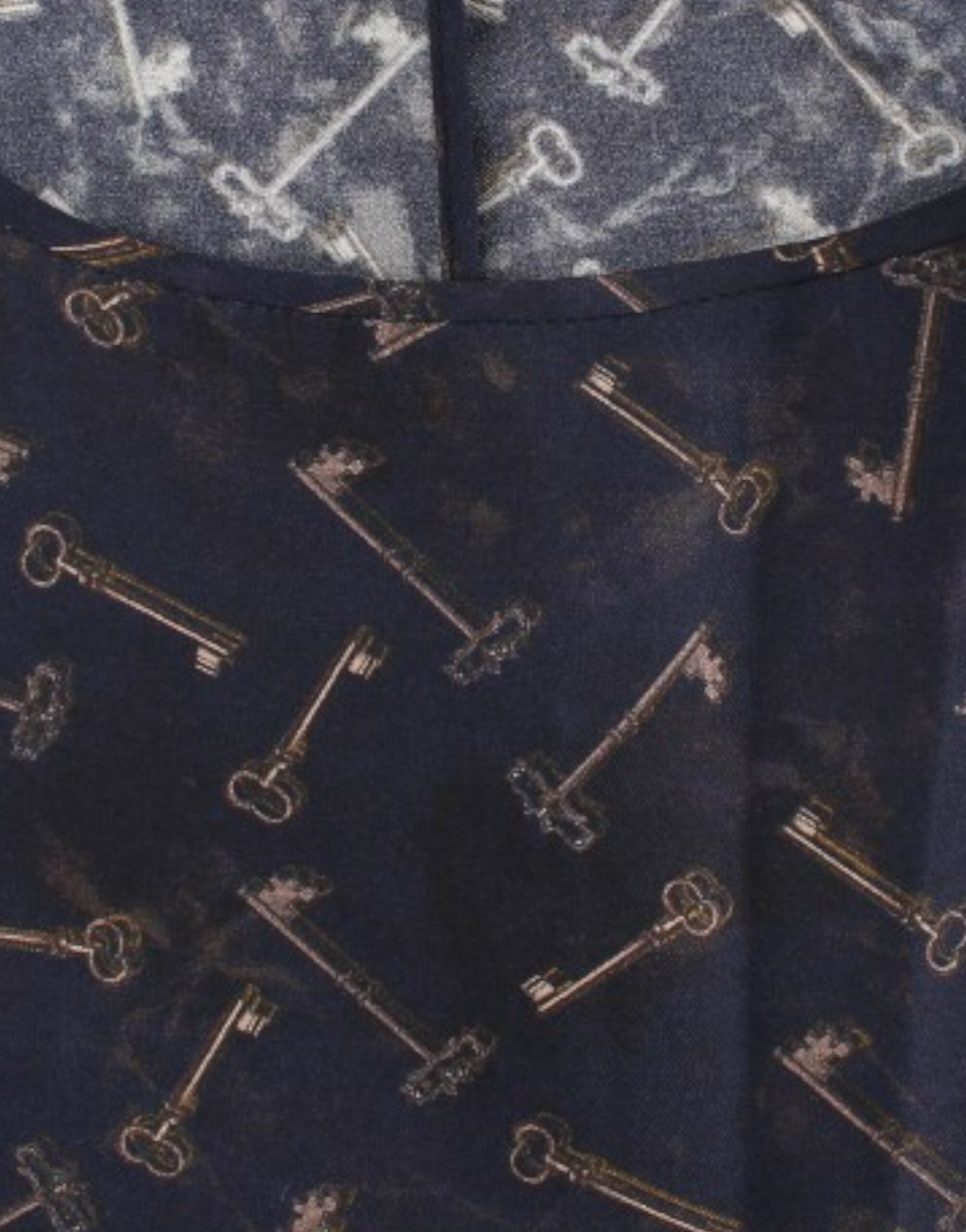 Dolce & Gabbana Blue gold key print silk Women's blouse