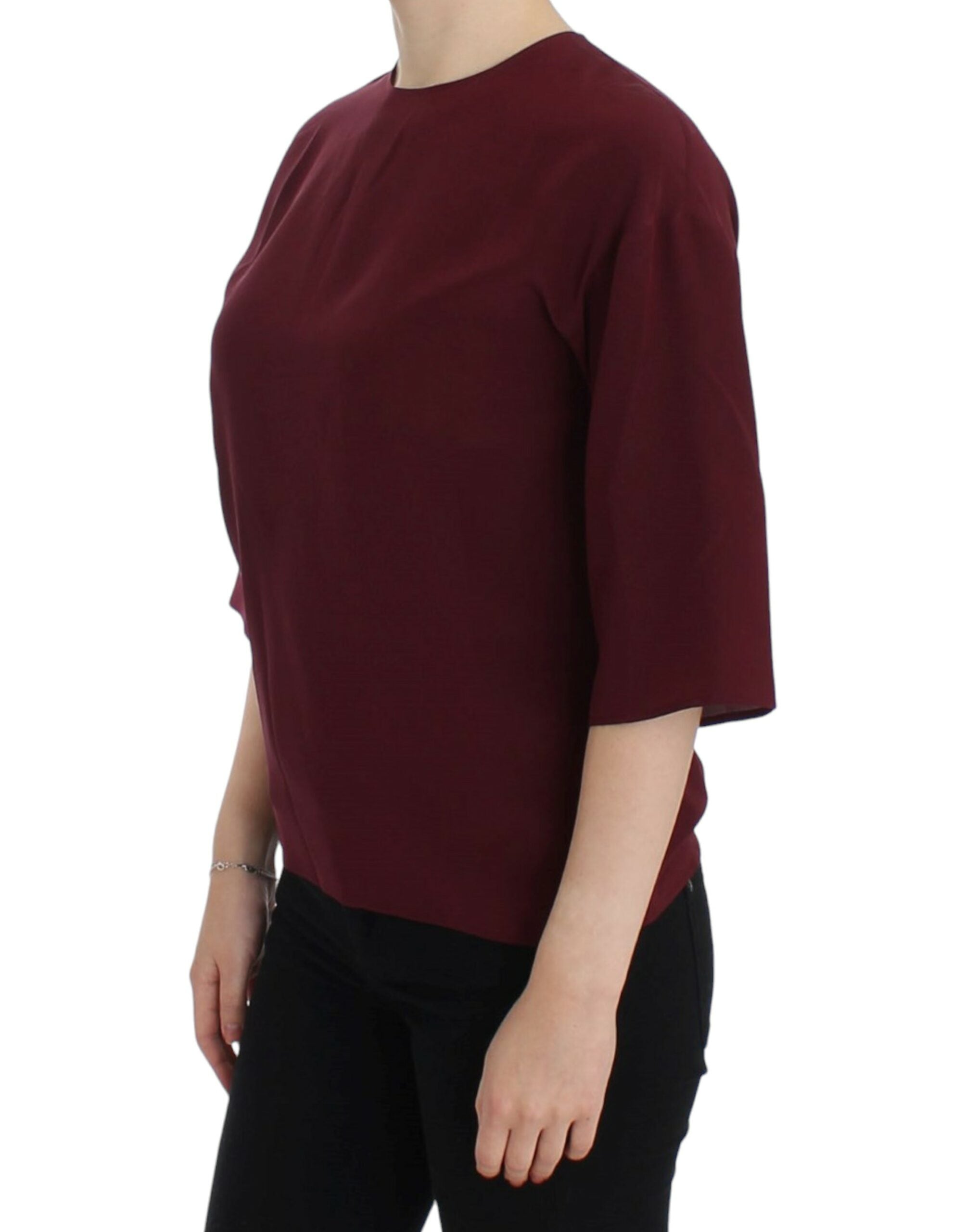 Dolce & Gabbana Red 3/4 sleeve silk Women's blouse