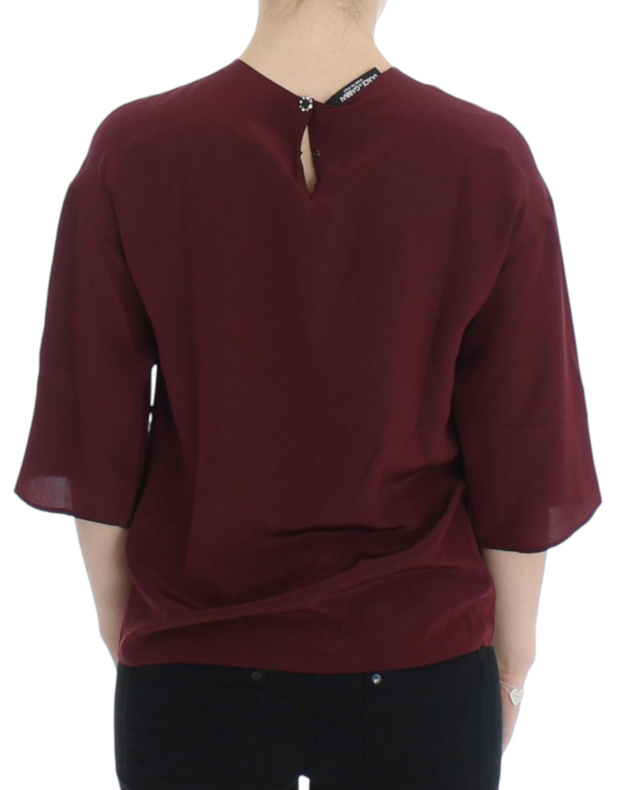 Dolce & Gabbana Red 3/4 sleeve silk Women's blouse