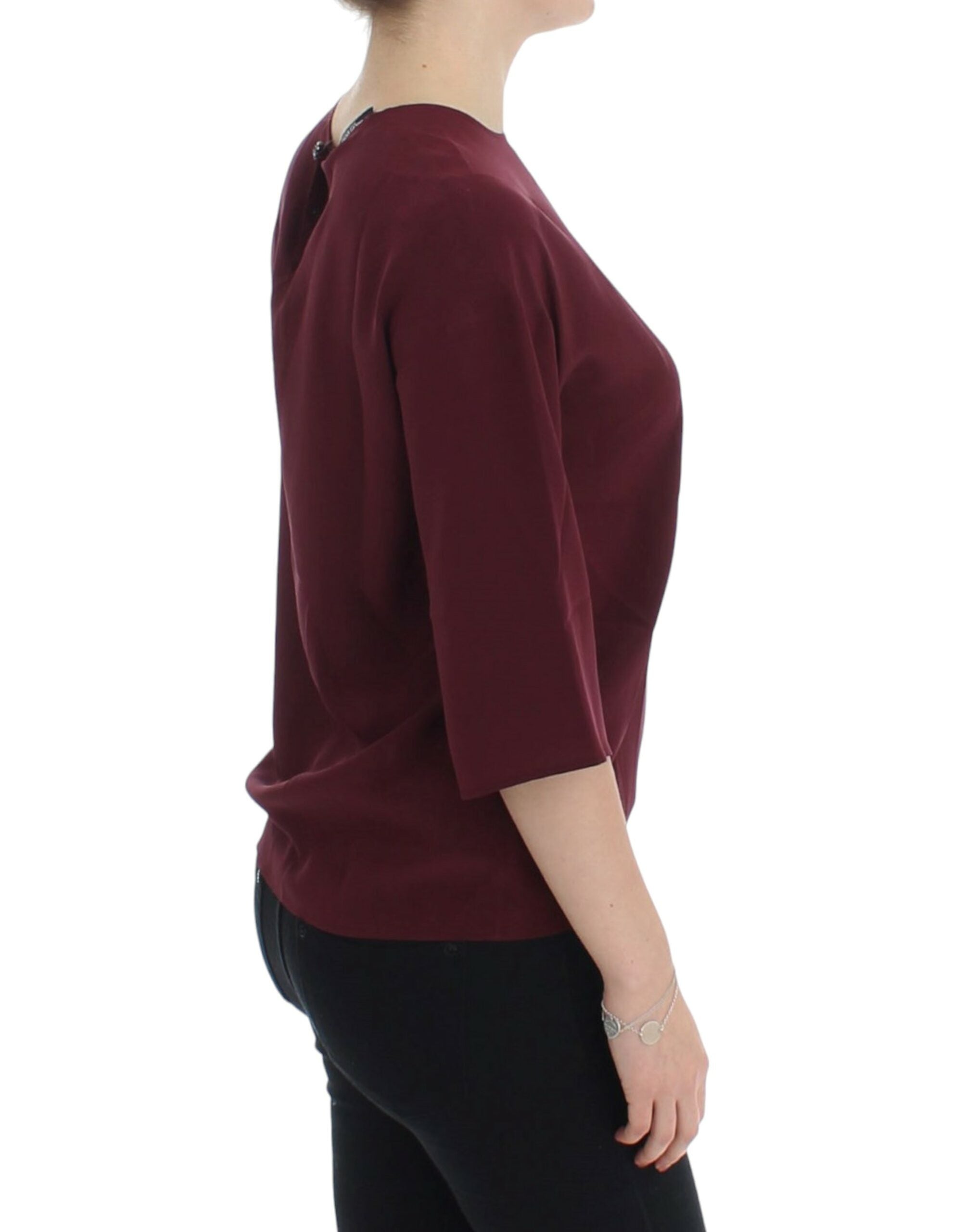 Dolce & Gabbana Red 3/4 sleeve silk Women's blouse