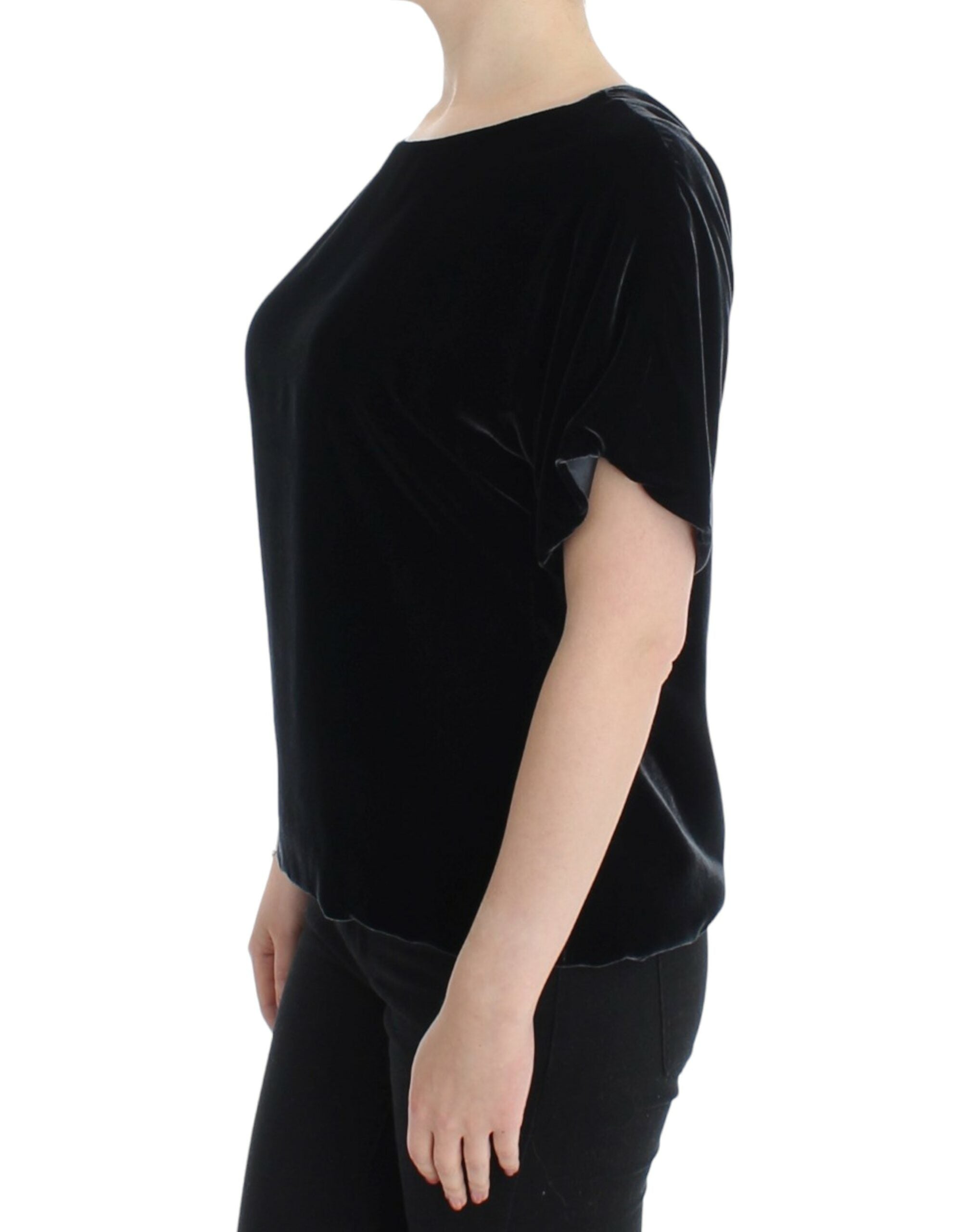 Dolce & Gabbana Black velvet shortsleeved Women's blouse