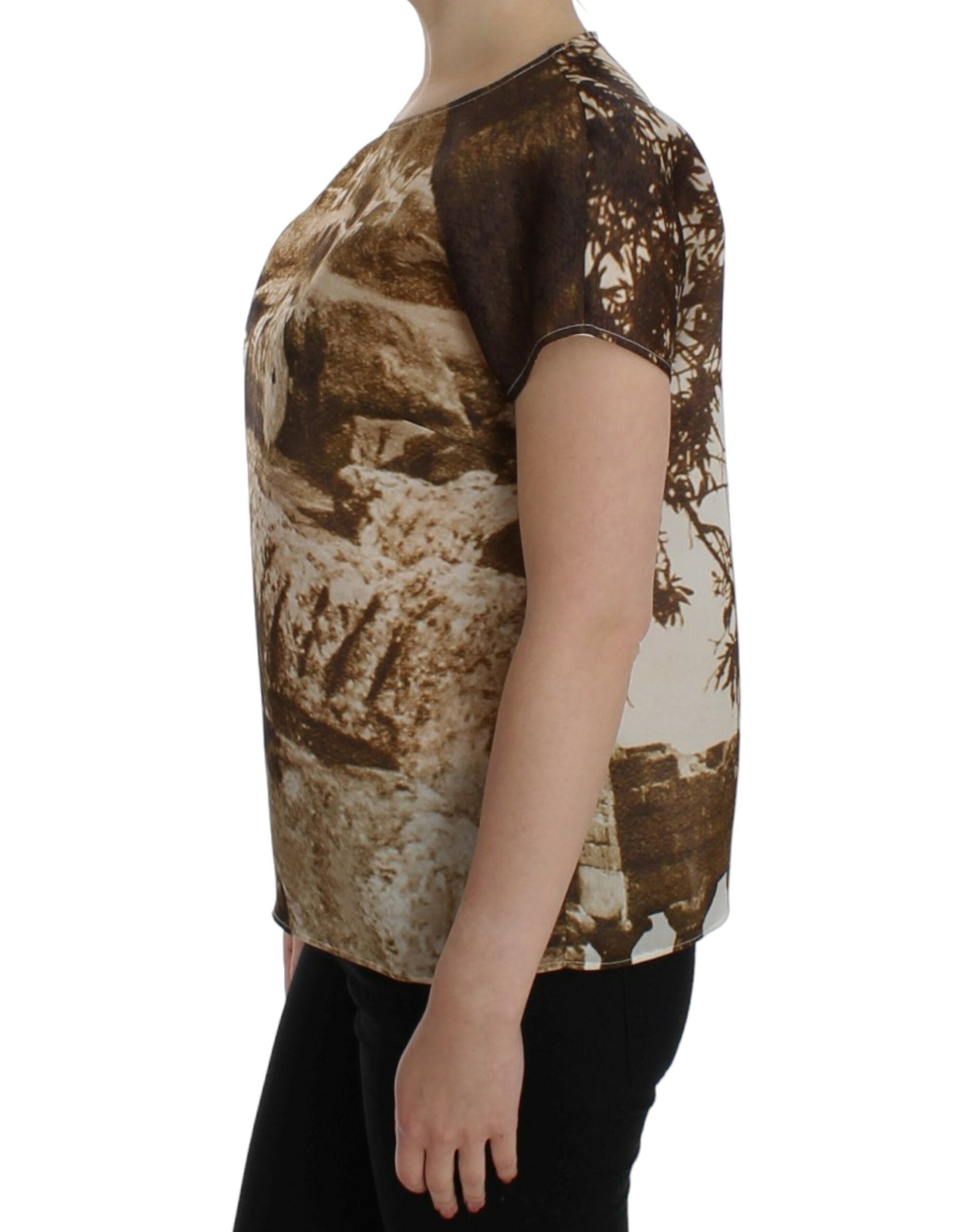 Dolce & Gabbana Brown Taormina silk Women's blouse