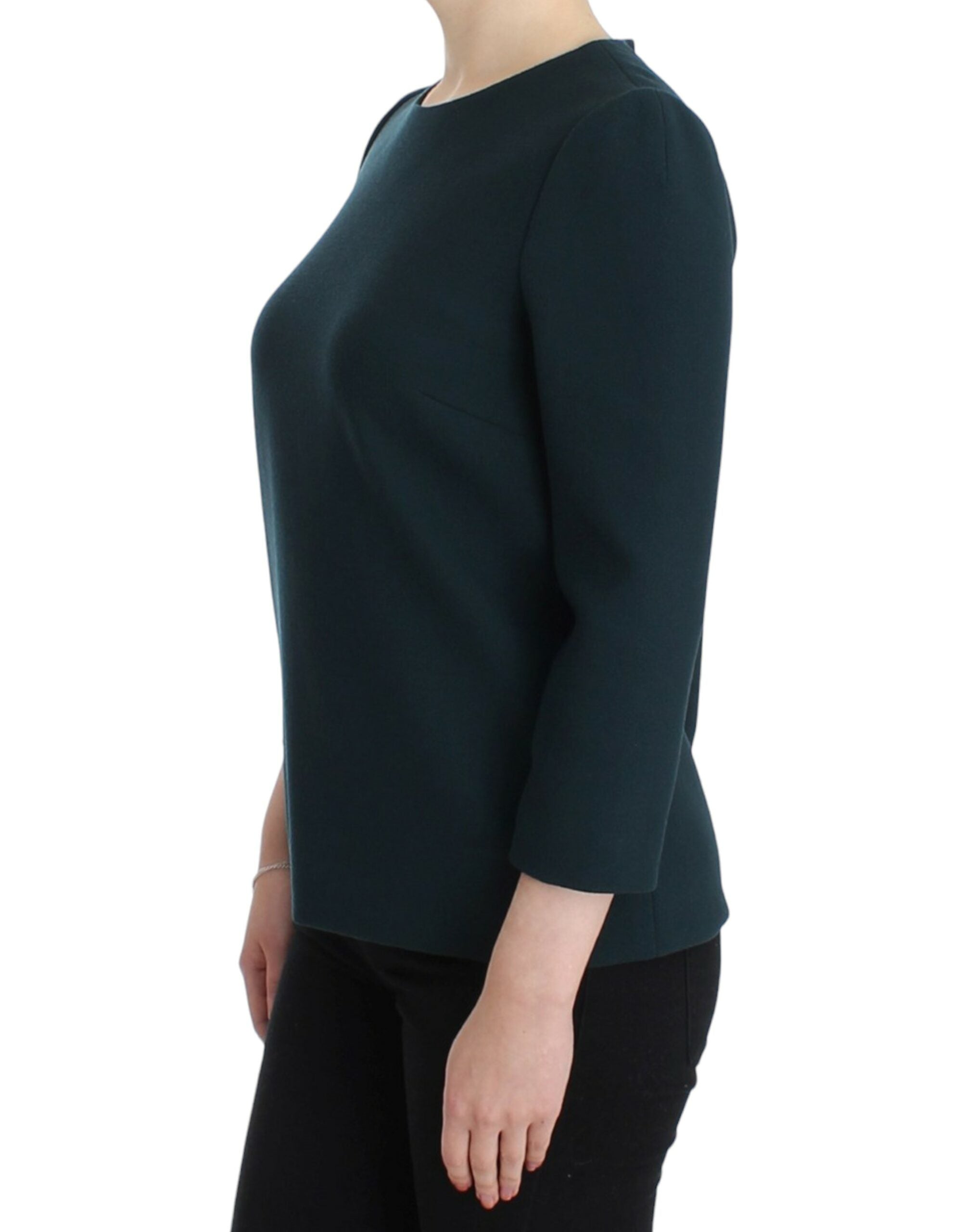 Dolce & Gabbana Green 3/4 sleeve wool Women's blouse
