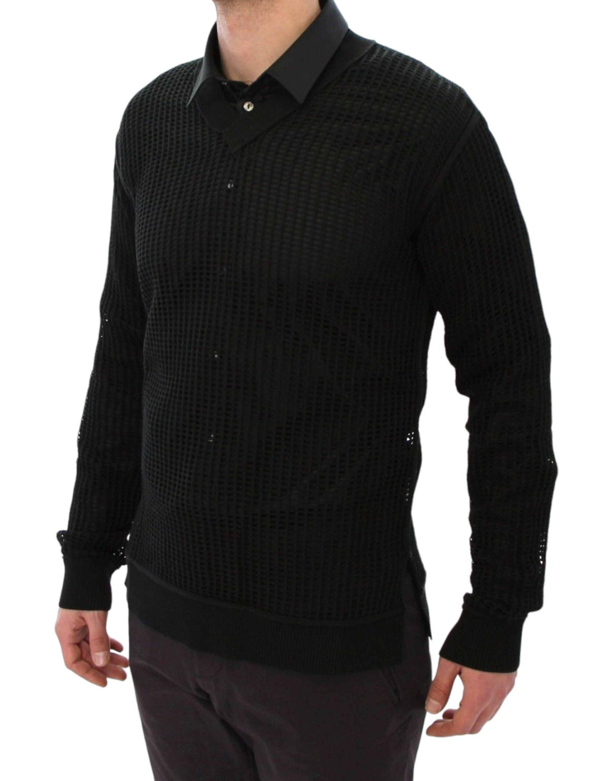 Dolce & Gabbana Dark Green Runway Netz Pullover Netted Men's Sweater