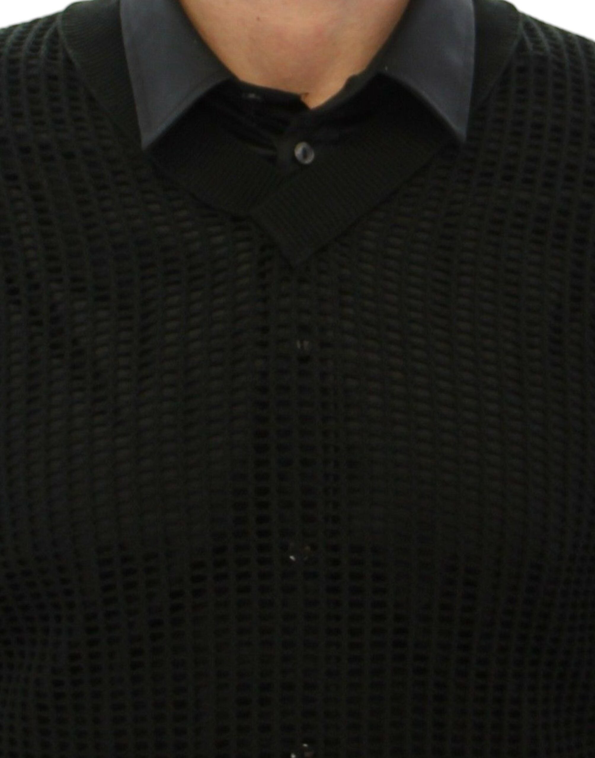 Dolce & Gabbana Dark Green Runway Netz Pullover Netted Men's Sweater