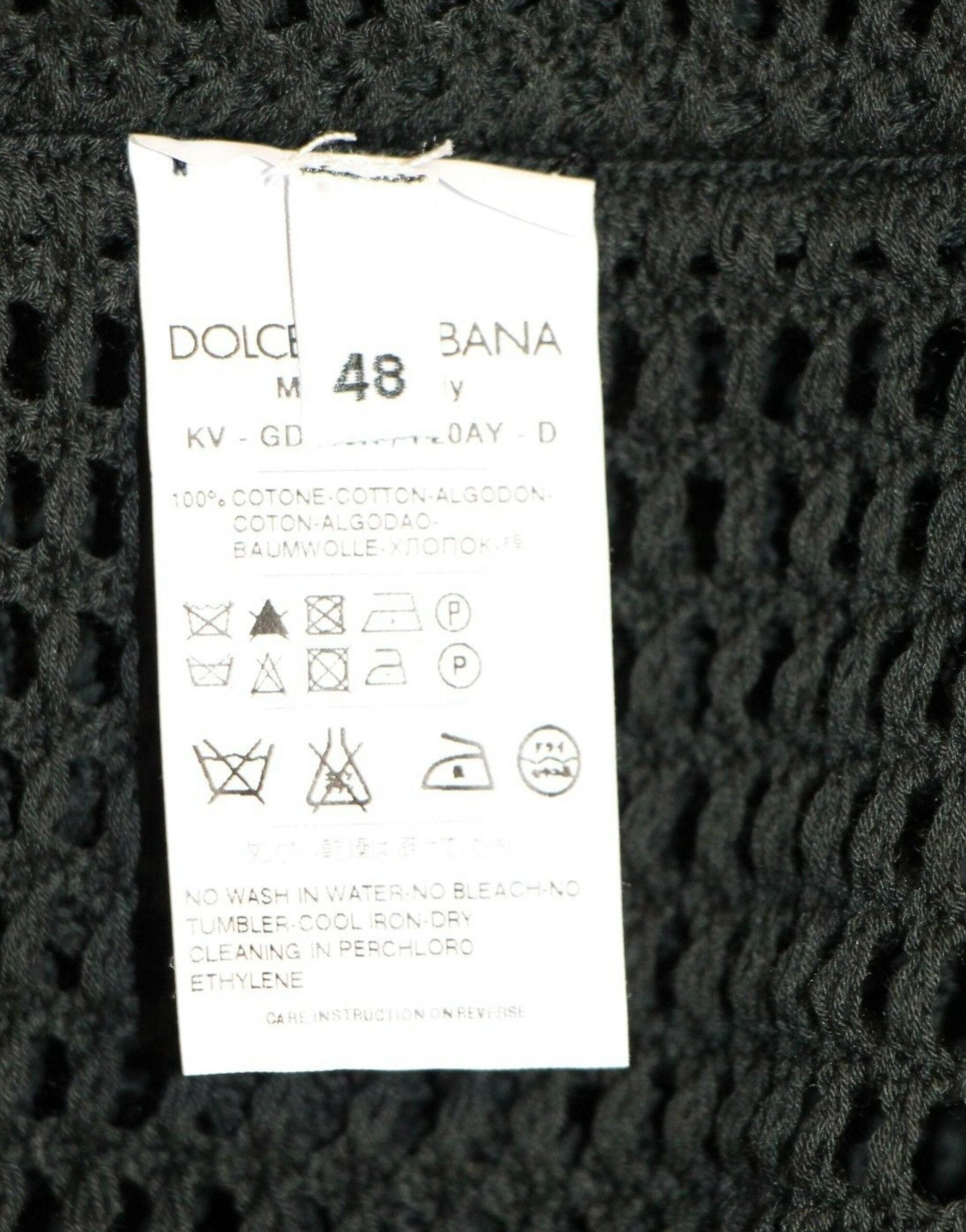 Dolce & Gabbana Dark Green Runway Netz Pullover Netted Men's Sweater
