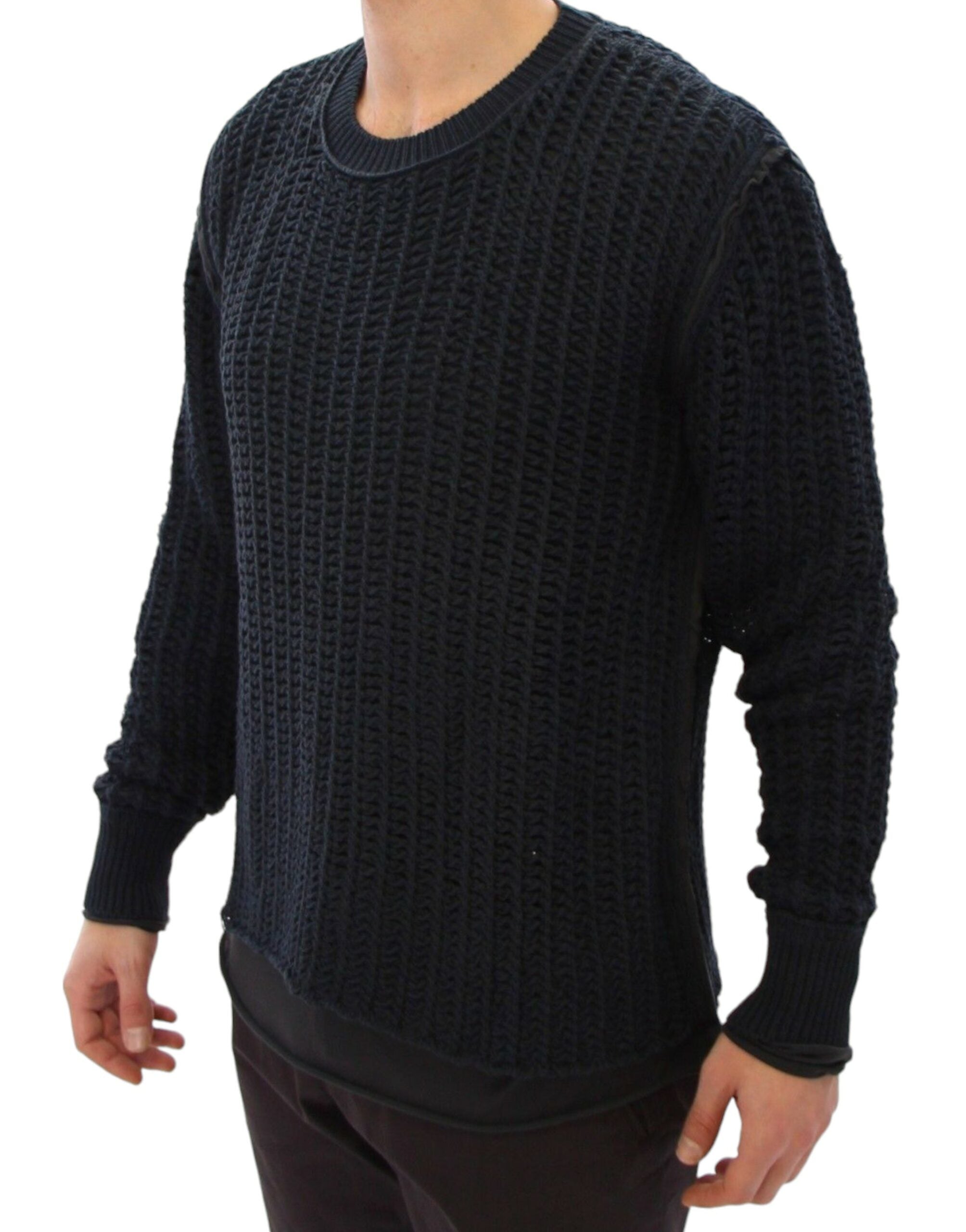 Dolce & Gabbana Blue Runway Netz Pullover Netted Men's Sweater