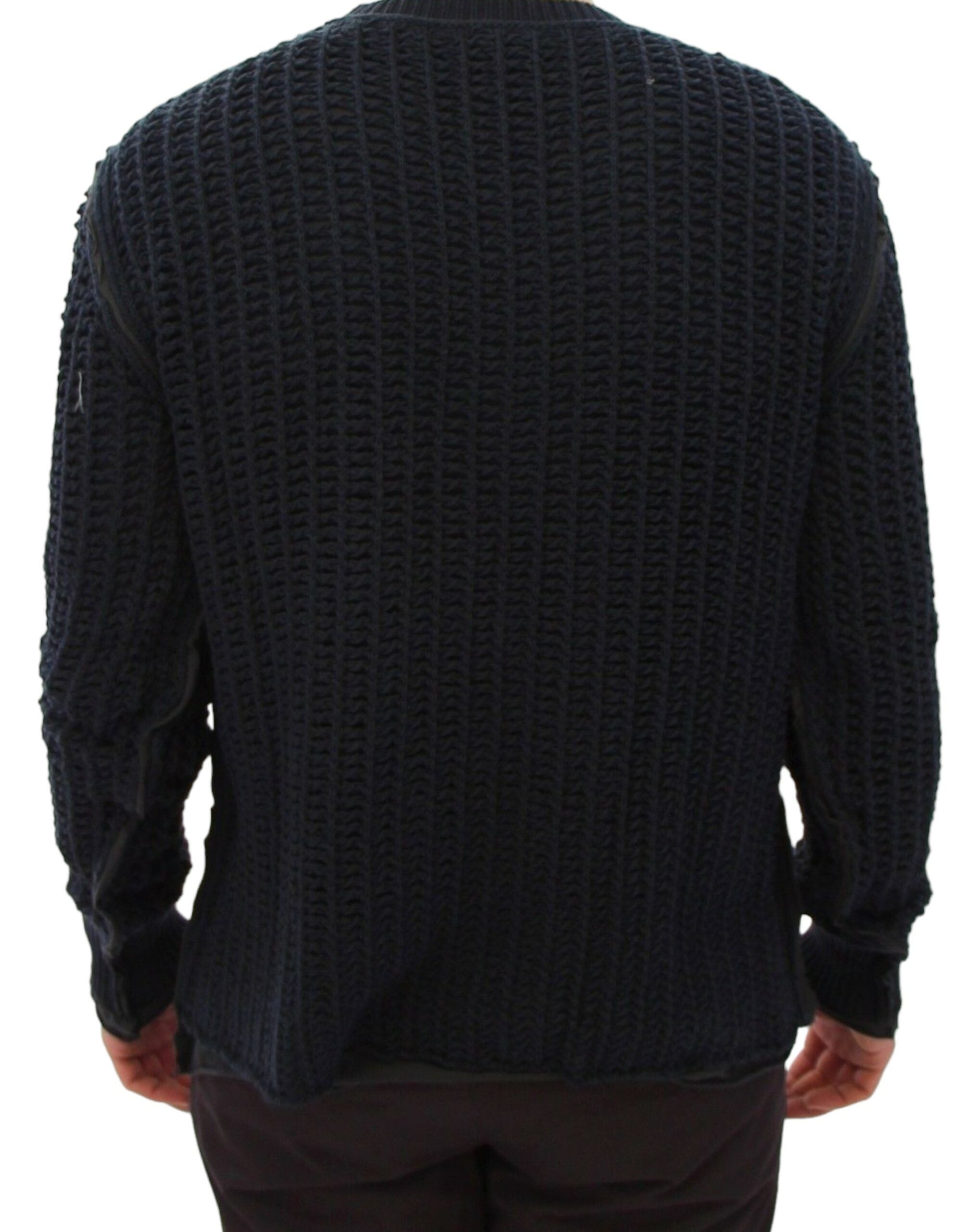 Dolce & Gabbana Blue Runway Netz Pullover Netted Men's Sweater